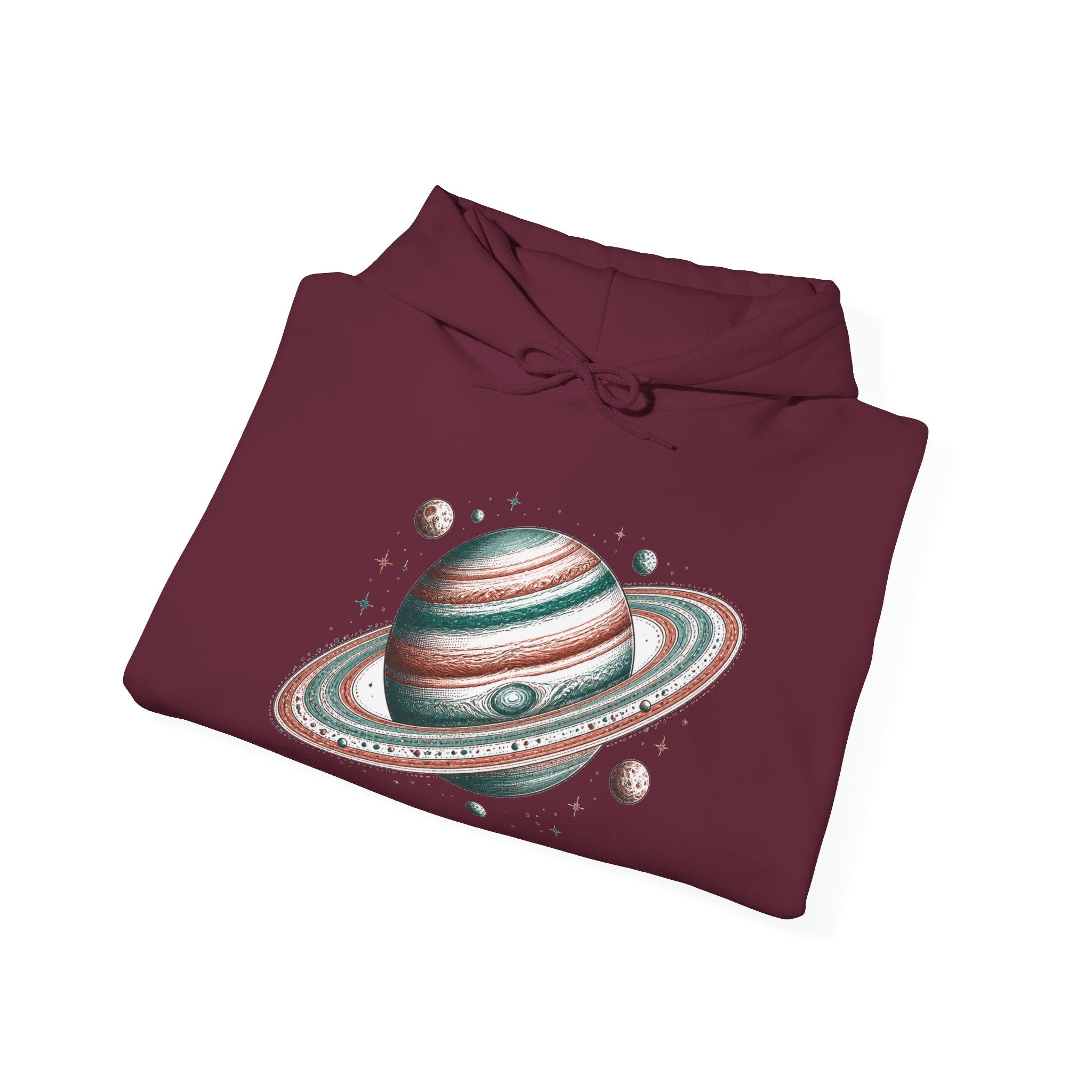 Matching Couple Sweatshirt - Astronaut & Planet Matching Couple Hooded Sweatshirt Hand-Drawn Art His Hers Best Friend Gift - Design B