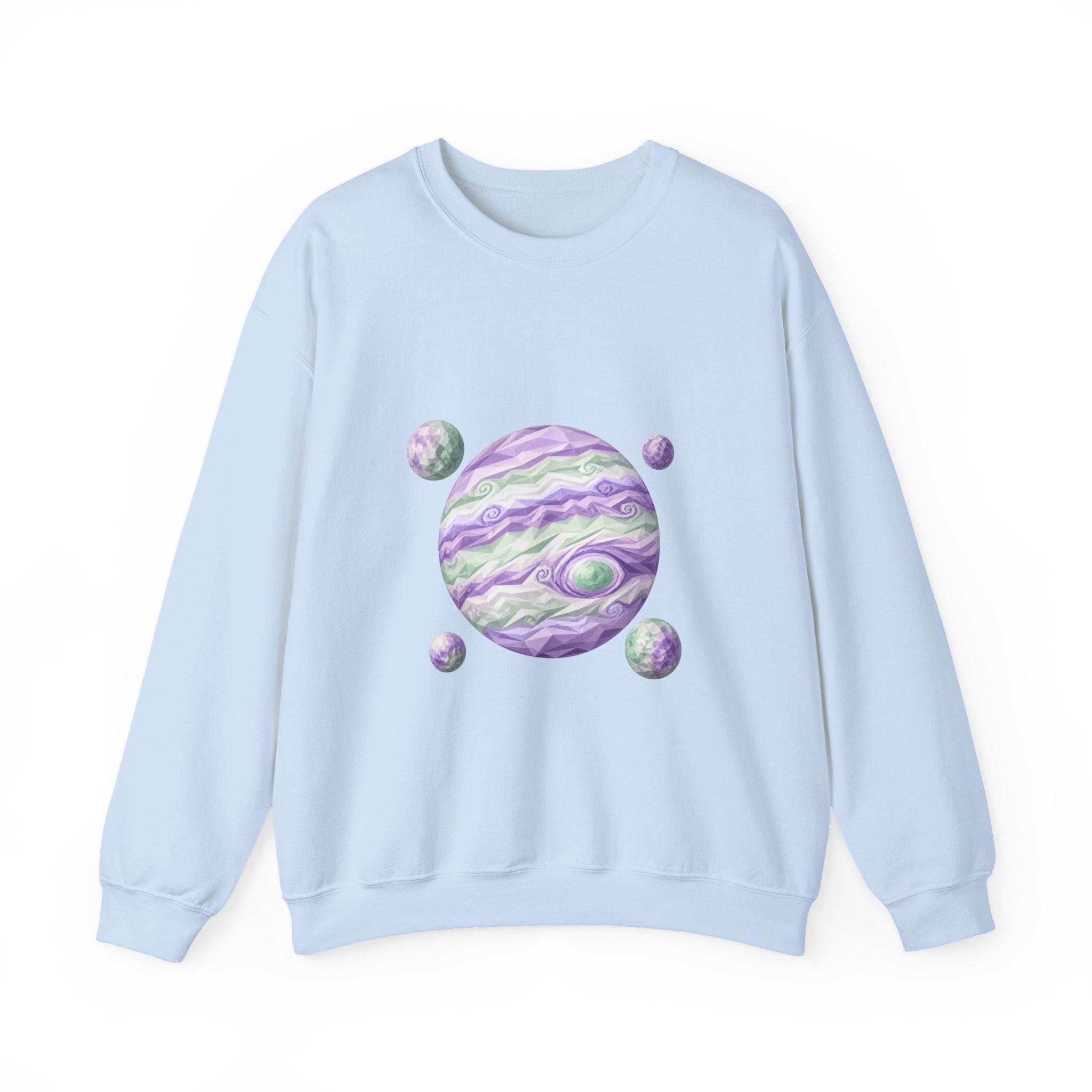 Matching Couple Sweatshirt - Saturn & Jupiter Matching Couple Crewneck Sweatshirt Geometric Art His Hers Couple Gift - Design B