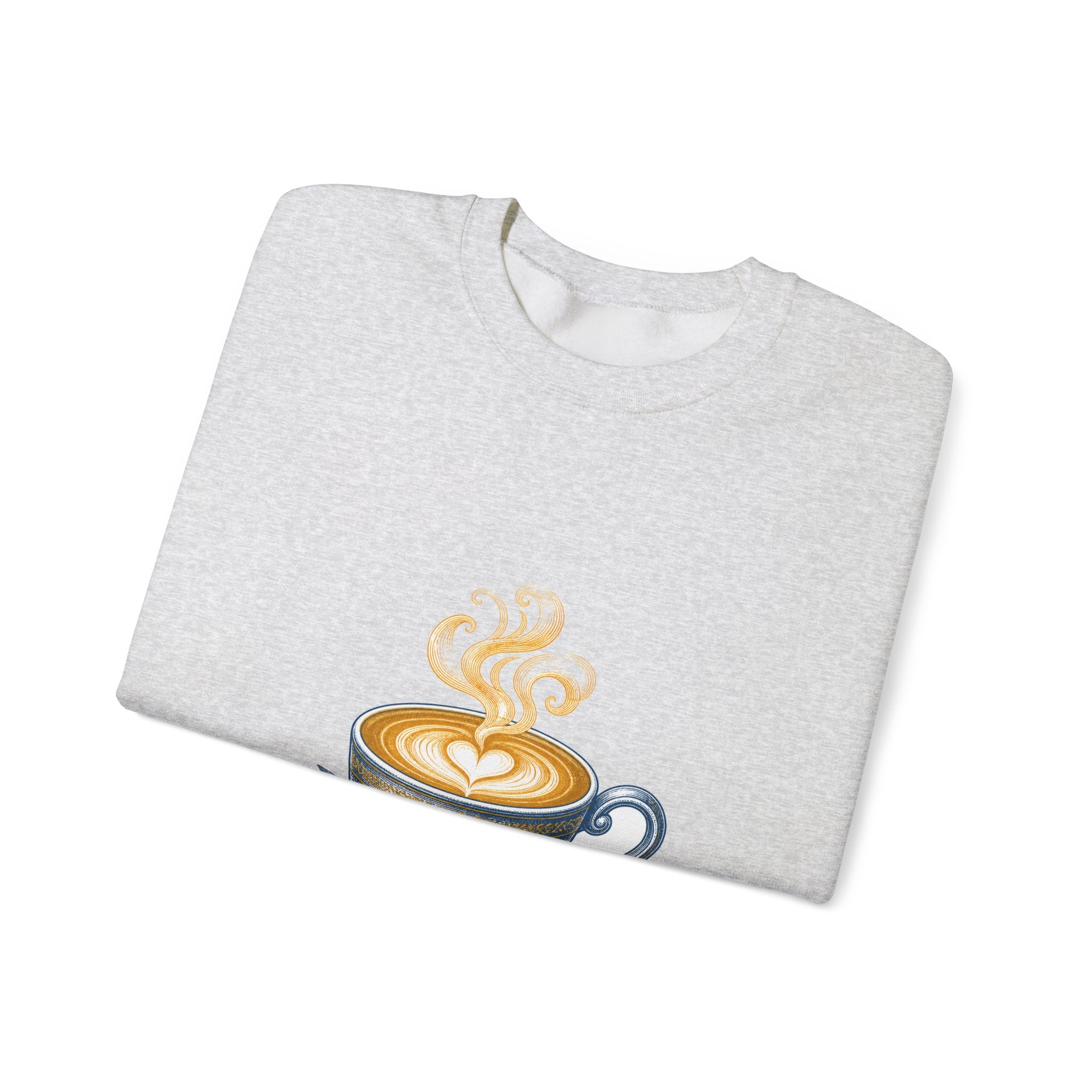 Matching Couple Sweatshirt - Coffee & Tea Matching Couple Crewneck Sweatshirt Vintage Art His Hers Wedding Gift - Design A