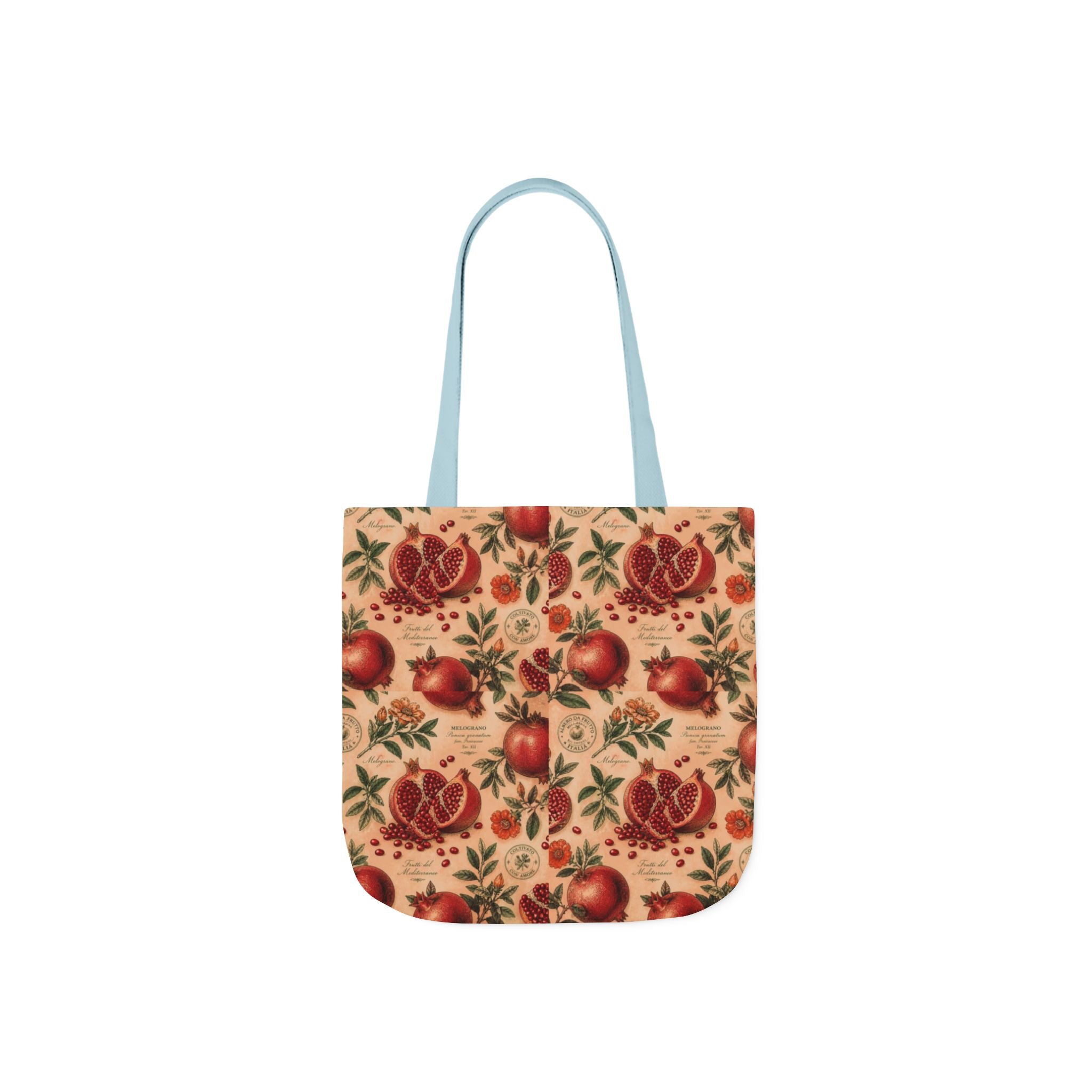 Split Pomegranates Canvas Tote Bag Mediterranean Kitchen Botanical Design Italian Cottagecore Gift