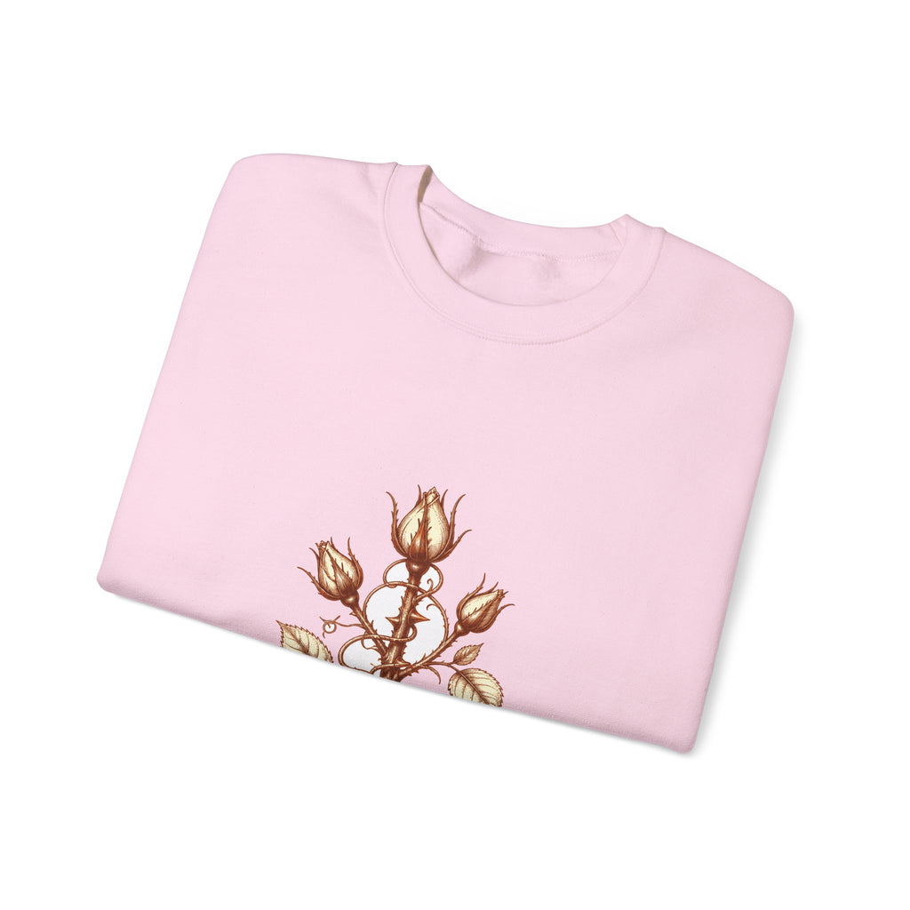 Matching Couple Sweatshirt - Rose & Thorn Matching Couple Premium Fleece Sweatshirt Hand-Drawn Art His Hers Anniversary Gift - Design B
