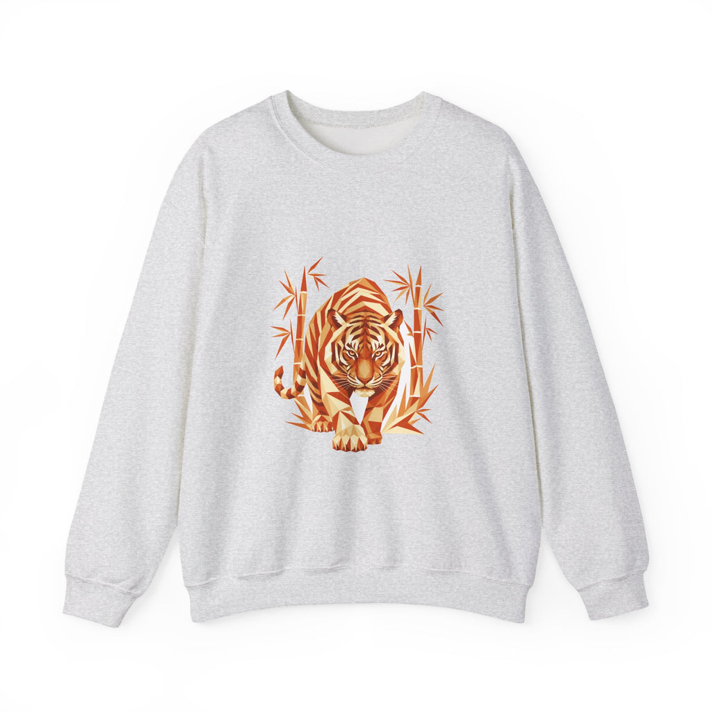 Matching Couple Sweatshirt - Tiger & Crane Matching Couple Premium Fleece Sweatshirt Geometric Art His Hers Love Gift - Design A