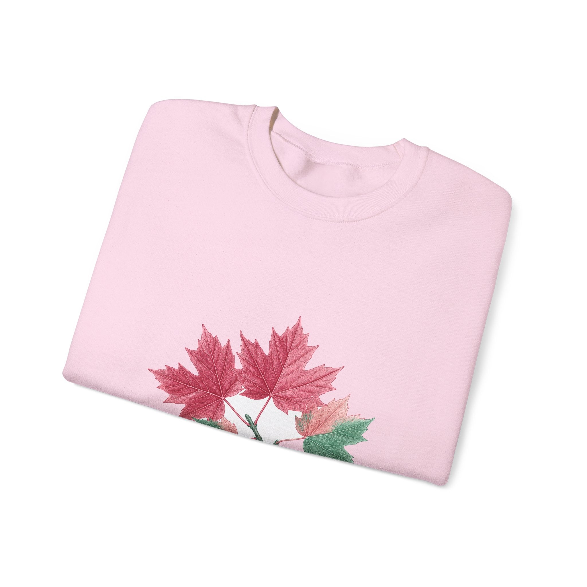 Matching Couple Sweatshirt - Cherry Blossom & Maple Leaf Matching Couple Premium Fleece Sweatshirt Vintage Art His Hers Honeymoon Gift - Design B