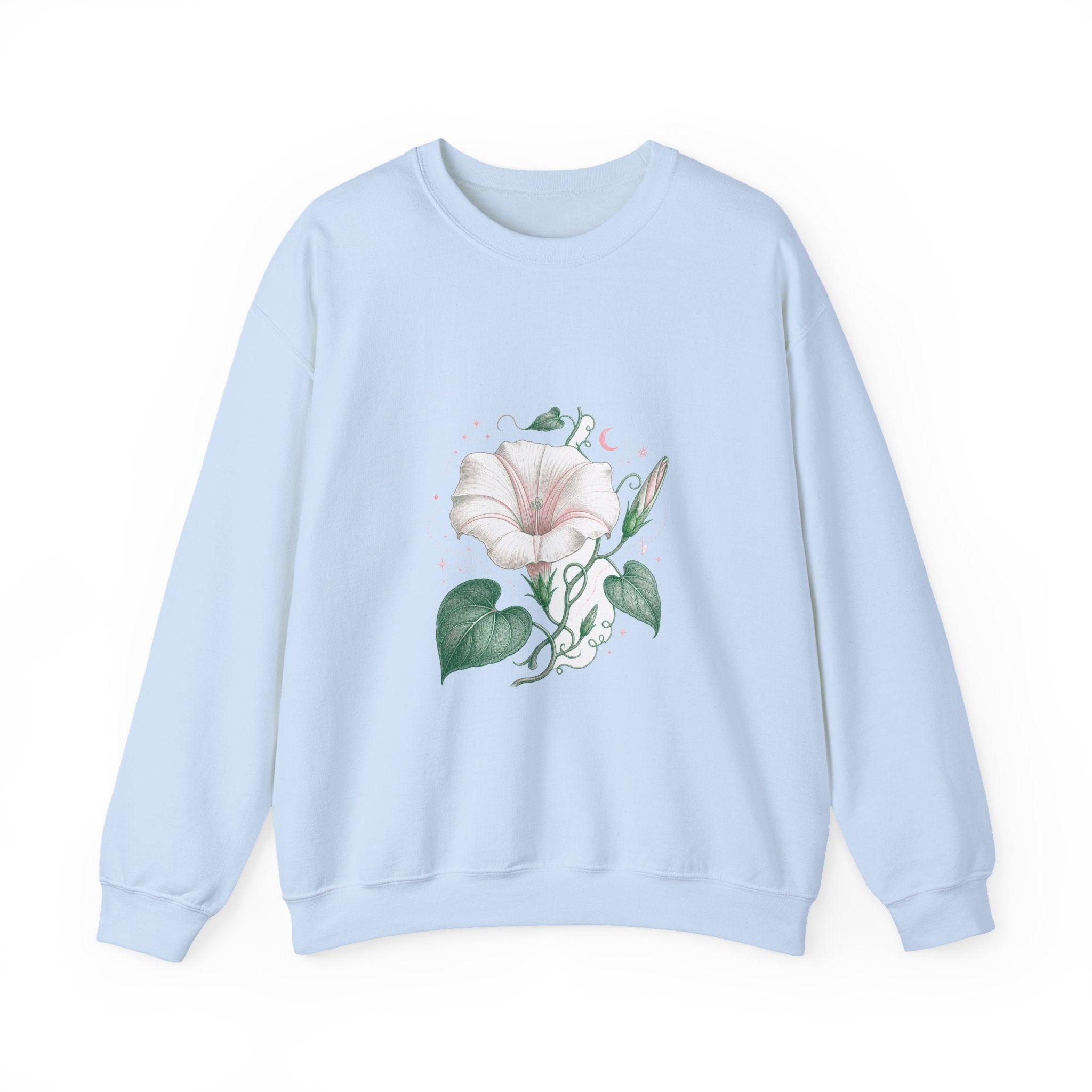 Matching Couple Sweatshirt - Sunflower & Moonflower Matching Couple Crewneck Sweatshirt Vintage Art His Hers Wedding Gift - Design B