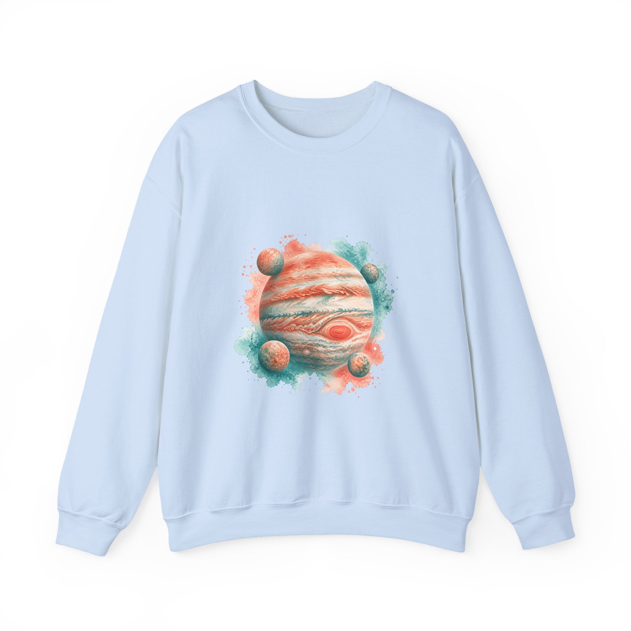 Matching Couple Sweatshirt - Saturn & Jupiter Matching Couple Premium Fleece Sweatshirt Watercolor Art His Hers Birthday Gift - Design B