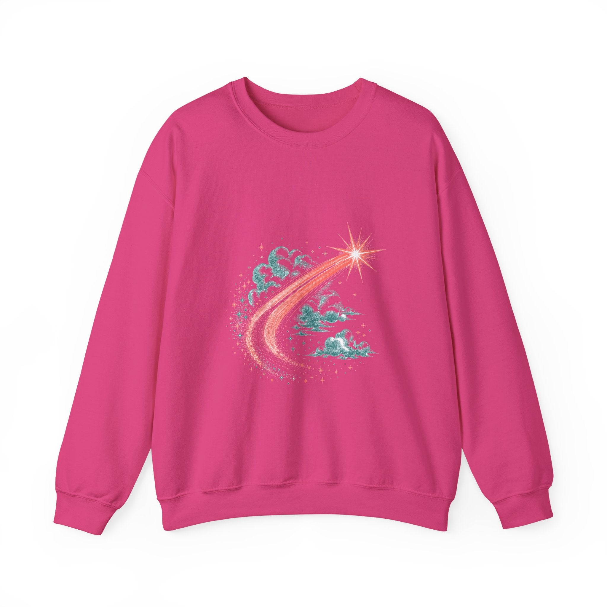 Matching Couple Sweatshirt - Shooting Star & North Star Matching Couple Premium Fleece Sweatshirt Vintage Art His Hers Honeymoon Gift - Design A