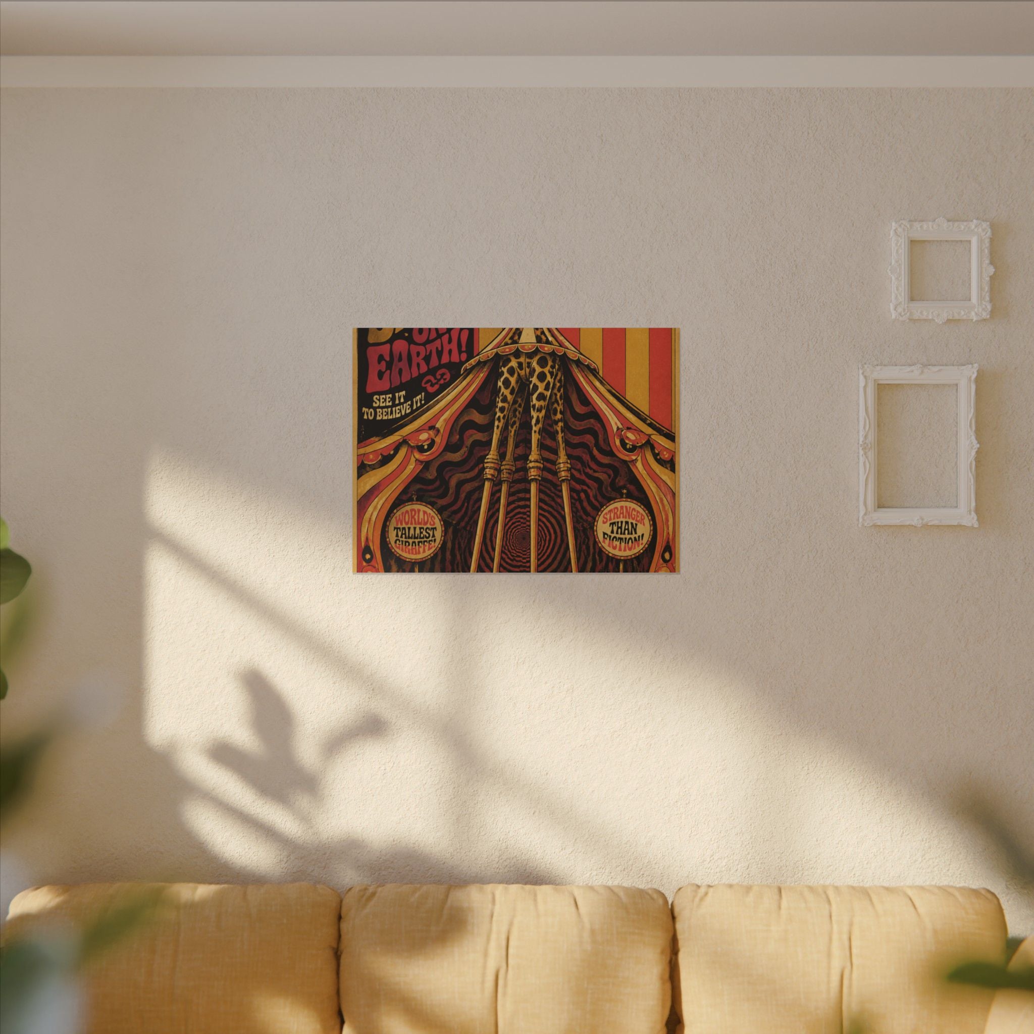 Giraffe on Stilts Wall Art Canvas 16×20 Psychedelic Cafe Decor Maximalist Print