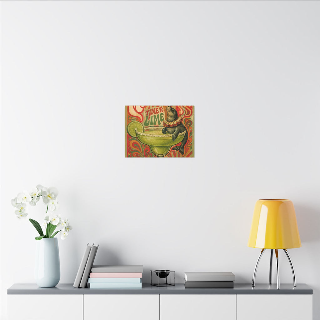 Margarita Balancing Seal Wall Art Canvas 16×20 Psychedelic Cafe Decor Maximalist Print