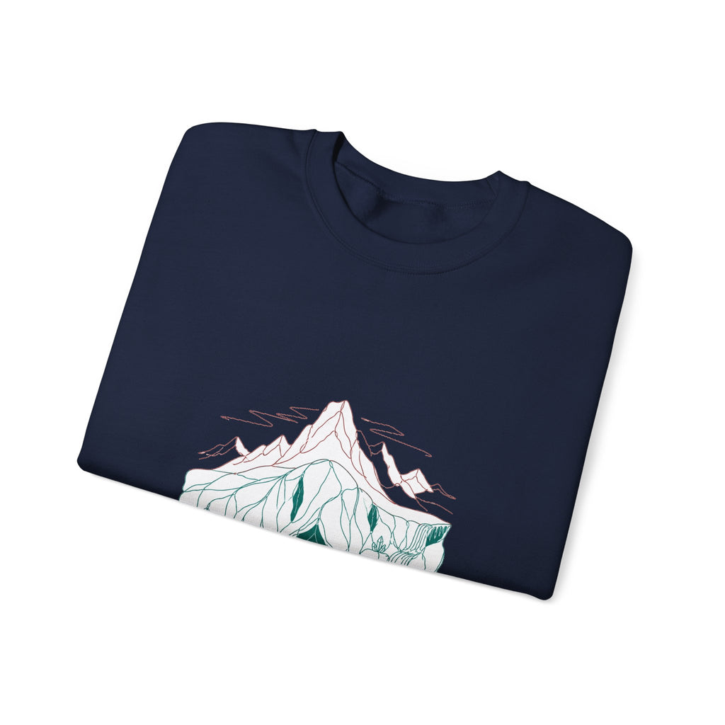 Matching Couple Sweatshirt - Volcano & Glacier Matching Couple Comfort Colors Crew Minimalist Art His Hers Christmas Gift - Design B