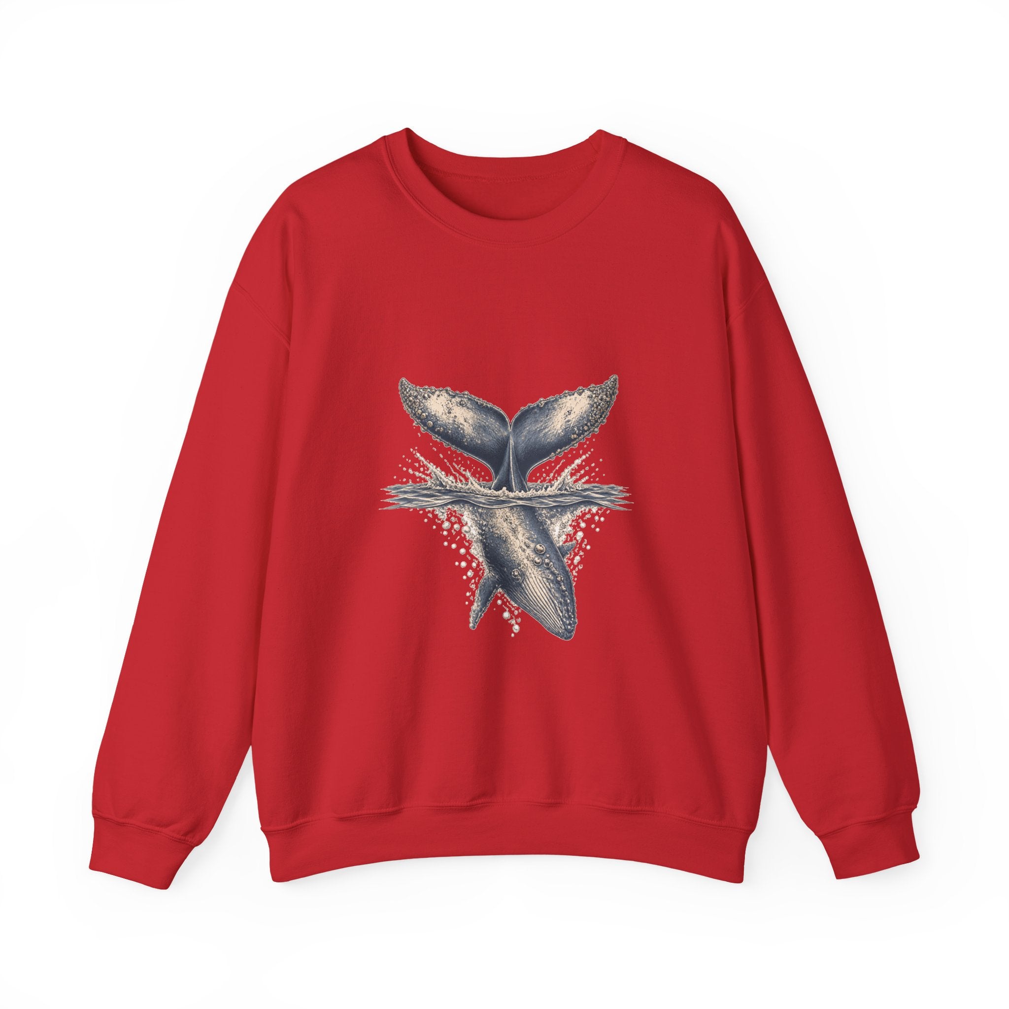 Matching Couple Sweatshirt - Eagle & Whale Matching Couple Crewneck Sweatshirt Hand-Drawn Art His Hers Best Friend Gift - Design B
