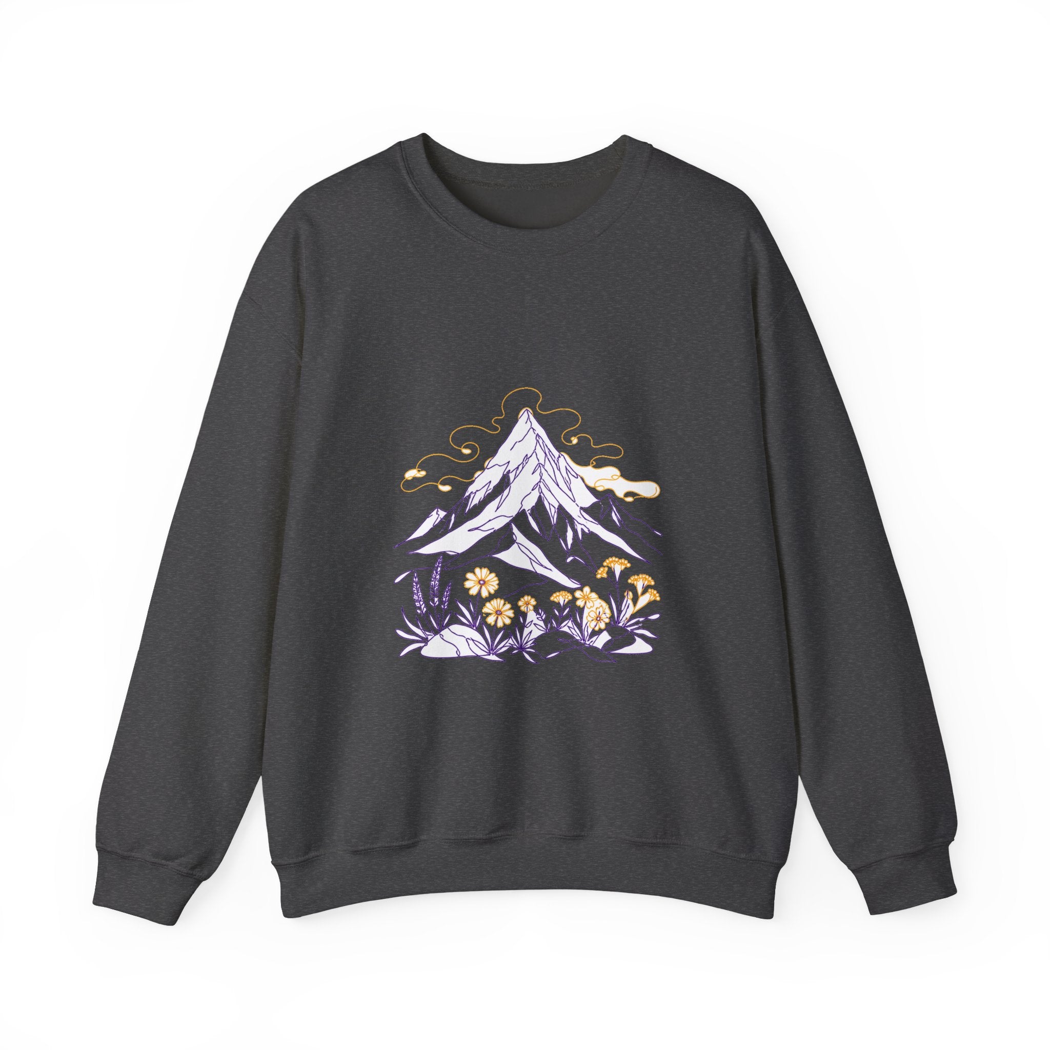 Matching Couple Sweatshirt - Mountain & Ocean Matching Couple Premium Fleece Sweatshirt Minimalist Art His Hers Christmas Gift - Design A