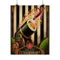 Sushi Roll Cannon Wall Art Poster 18×24 Art Deco Entryway Decor Maximalist Print