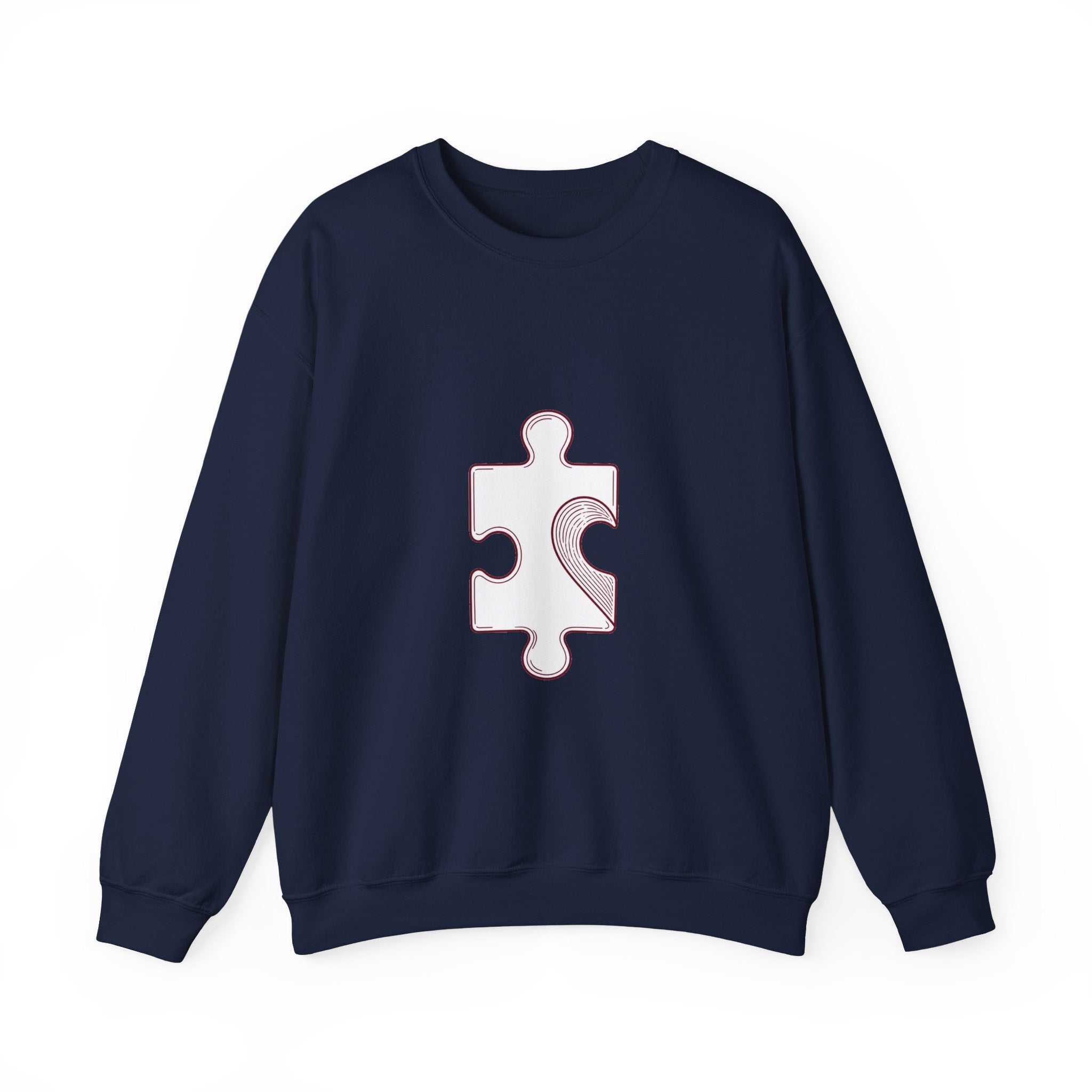 Matching Couple Sweatshirt - Puzzle Pieces Matching Couple Premium Fleece Sweatshirt Minimalist Art His Hers Christmas Gift - Design A