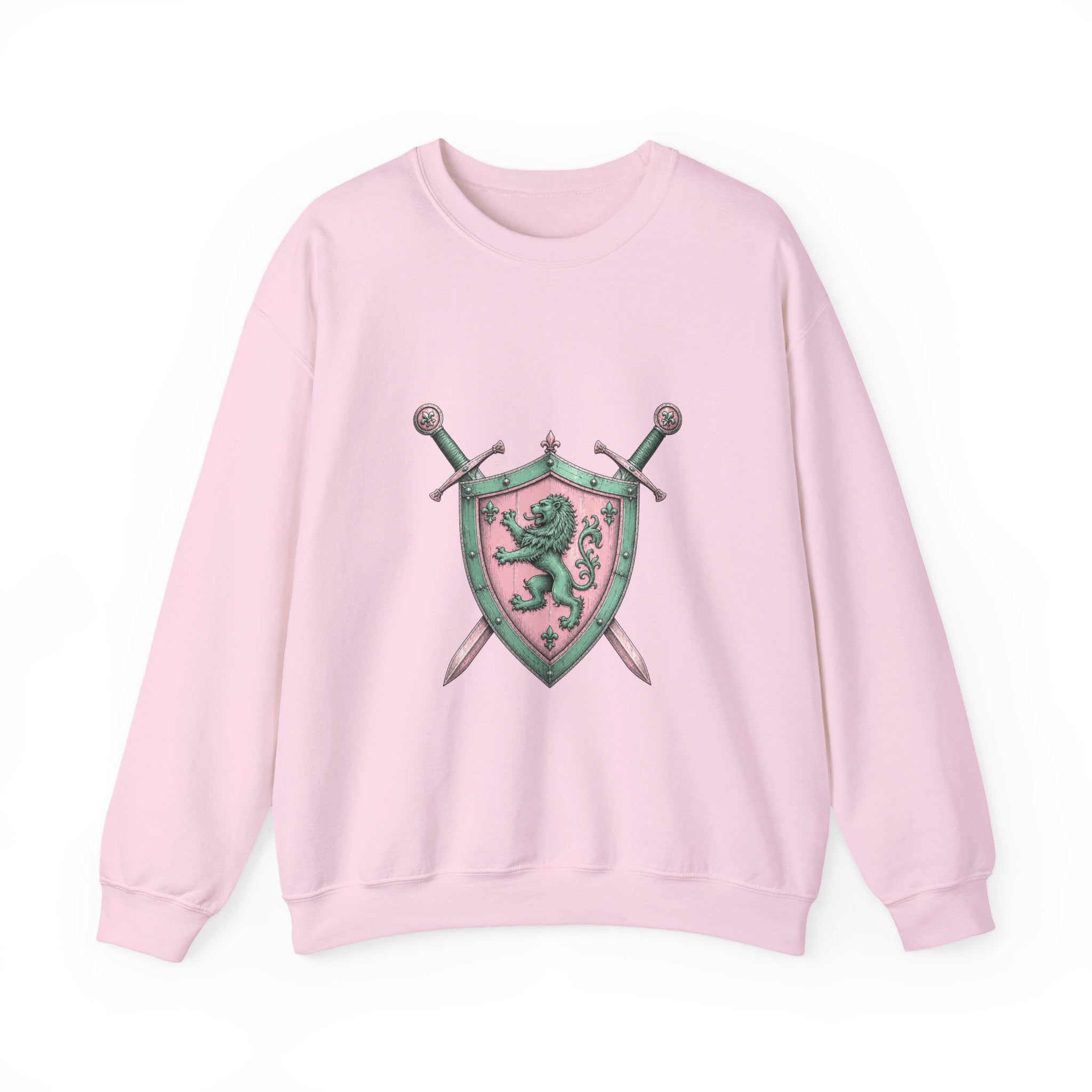 Matching Couple Sweatshirt - Crown & Shield Matching Couple Comfort Colors Crew Hand-Drawn Art His Hers Anniversary Gift - Design B