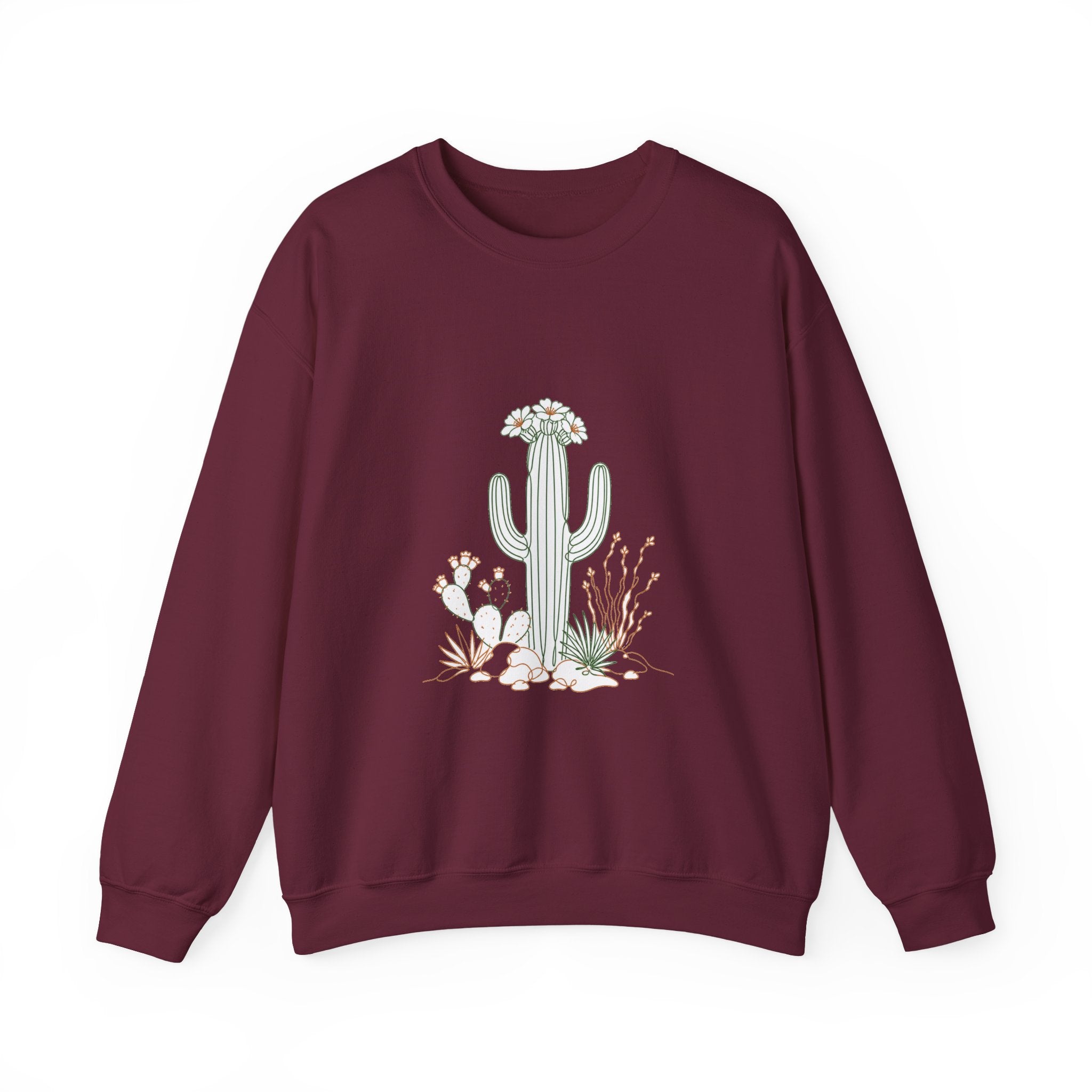 Matching Couple Sweatshirt - Desert & Rainforest Matching Couple Crewneck Sweatshirt Minimalist Art His Hers Valentine Gift - Design A