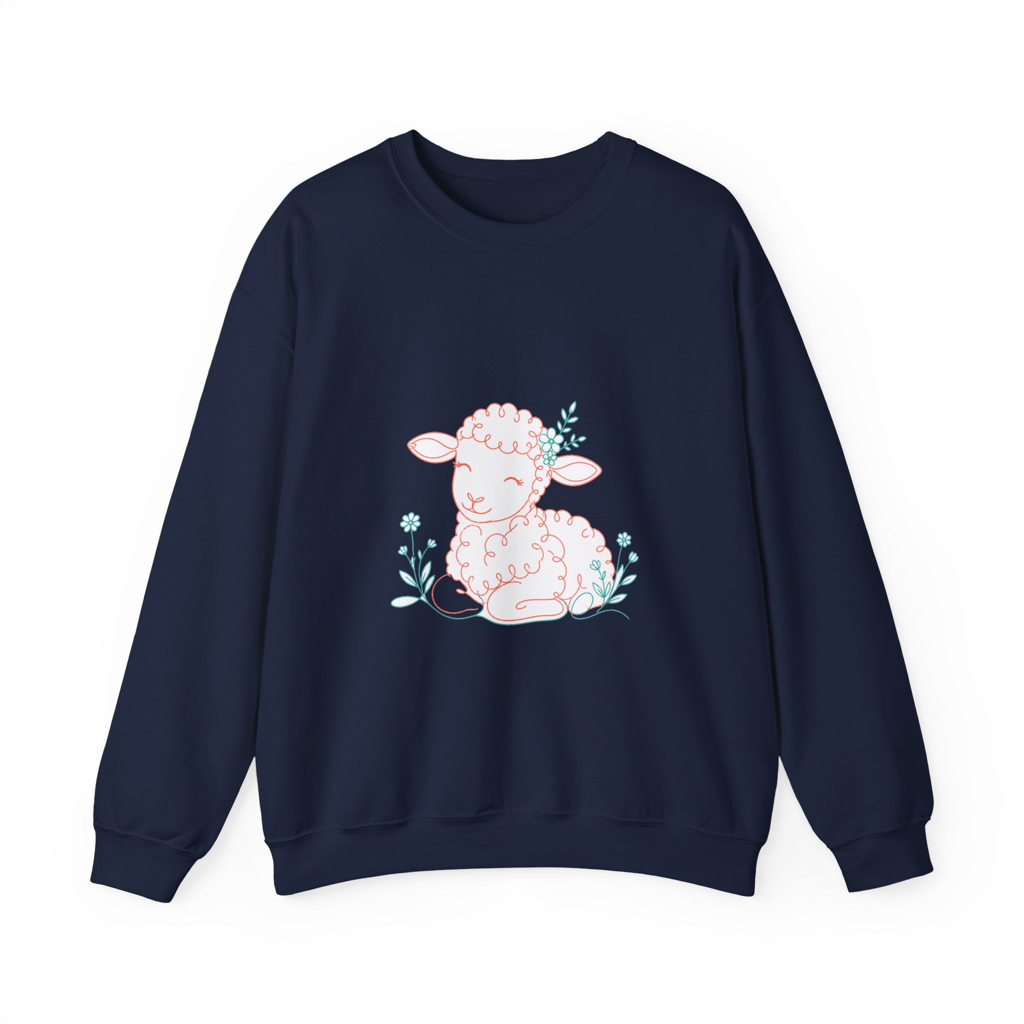 Matching Couple Sweatshirt - Lion & Lamb Matching Couple Premium Fleece Sweatshirt Minimalist Art His Hers Christmas Gift - Design B