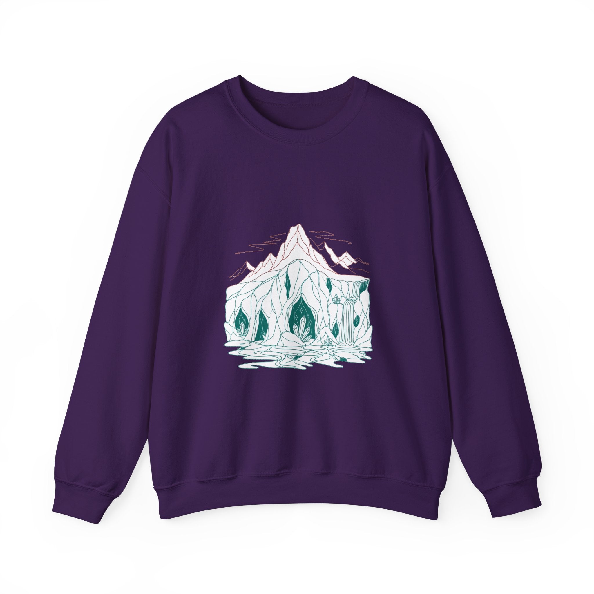 Matching Couple Sweatshirt - Volcano & Glacier Matching Couple Comfort Colors Crew Minimalist Art His Hers Christmas Gift - Design B