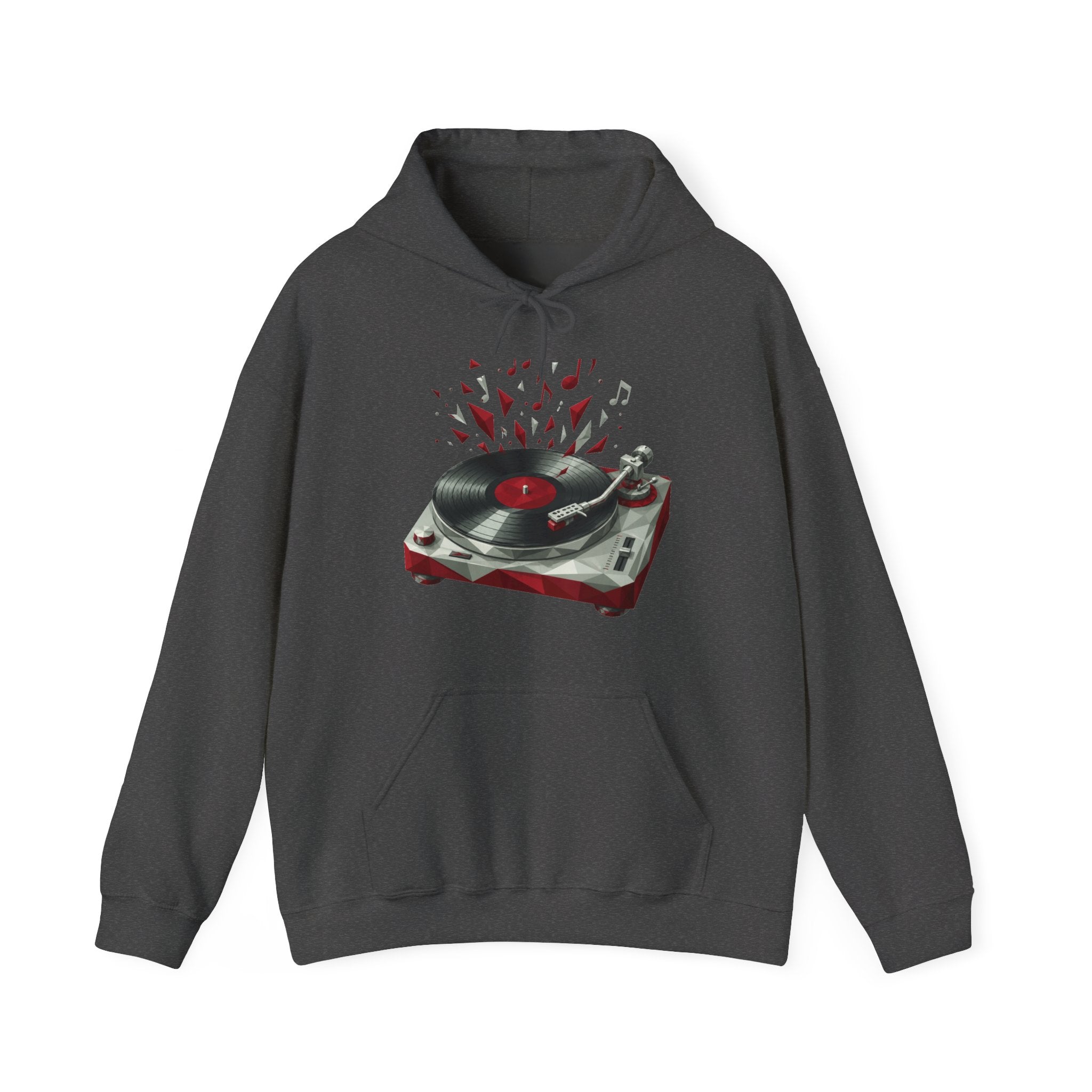 Matching Couple Sweatshirt - Vinyl & Cassette Matching Couple Hooded Sweatshirt Geometric Art His Hers Couple Gift - Design A