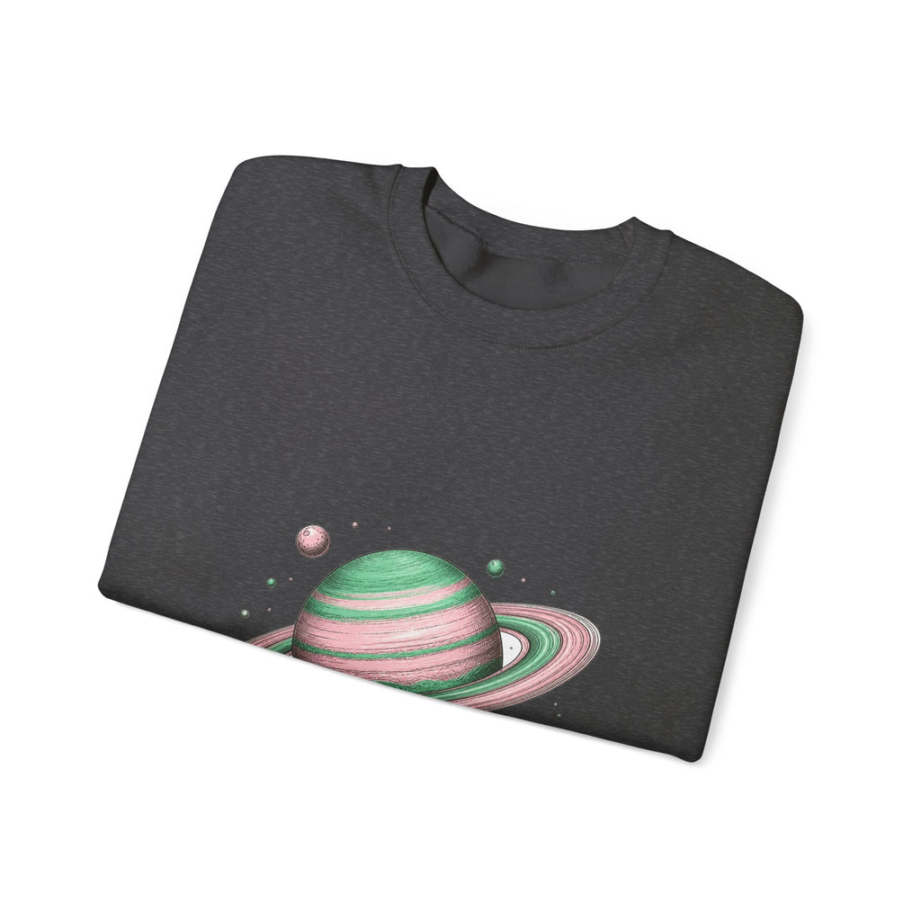 Matching Couple Sweatshirt - Saturn & Jupiter Matching Couple Premium Fleece Sweatshirt Hand-Drawn Art His Hers Anniversary Gift - Design A