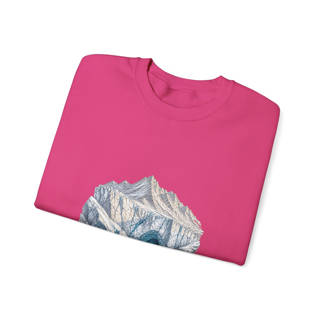 Matching Couple Sweatshirt - Volcano & Glacier Matching Couple Comfort Colors Crew Hand-Drawn Art His Hers Anniversary Gift - Design B