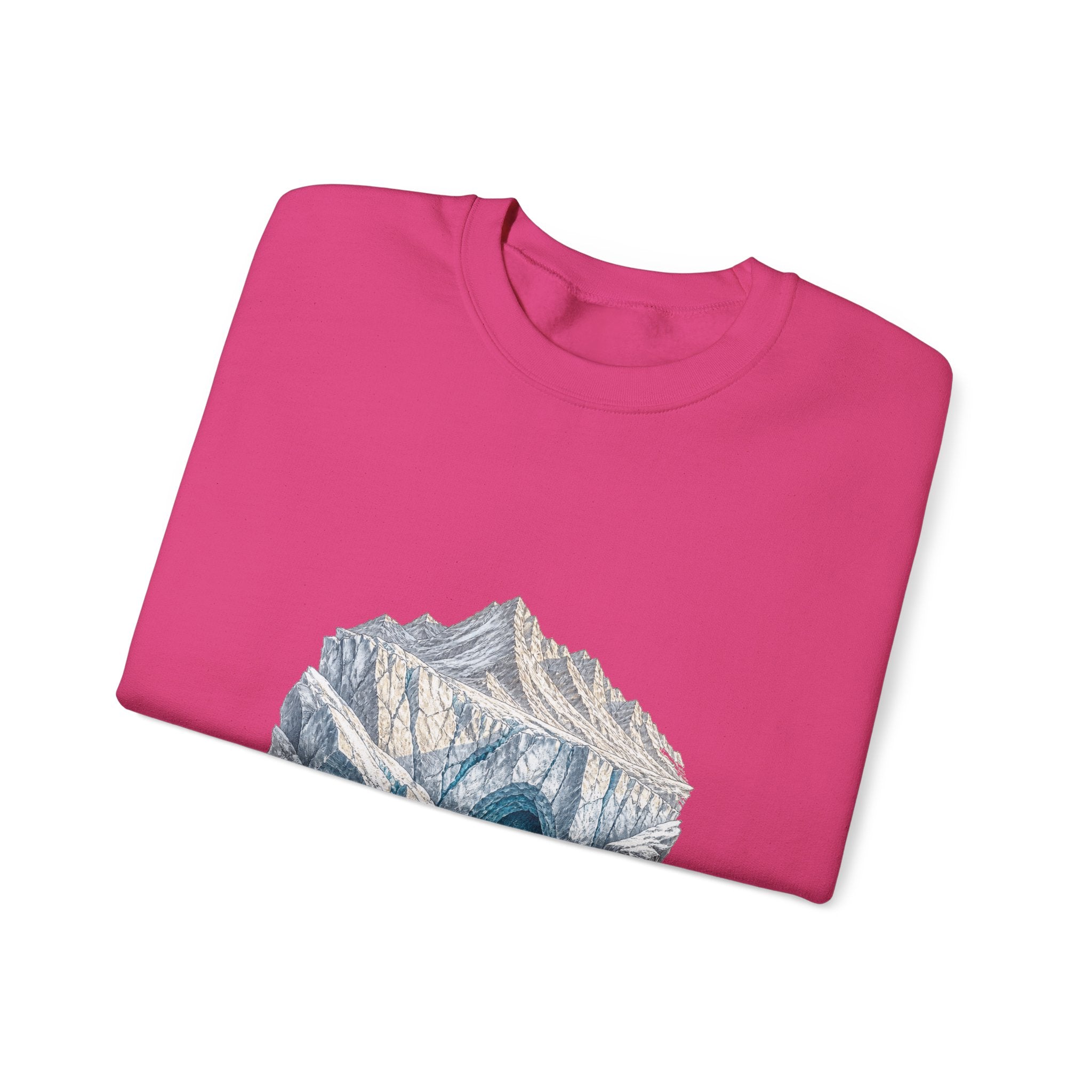 Matching Couple Sweatshirt - Volcano & Glacier Matching Couple Comfort Colors Crew Hand-Drawn Art His Hers Anniversary Gift - Design B