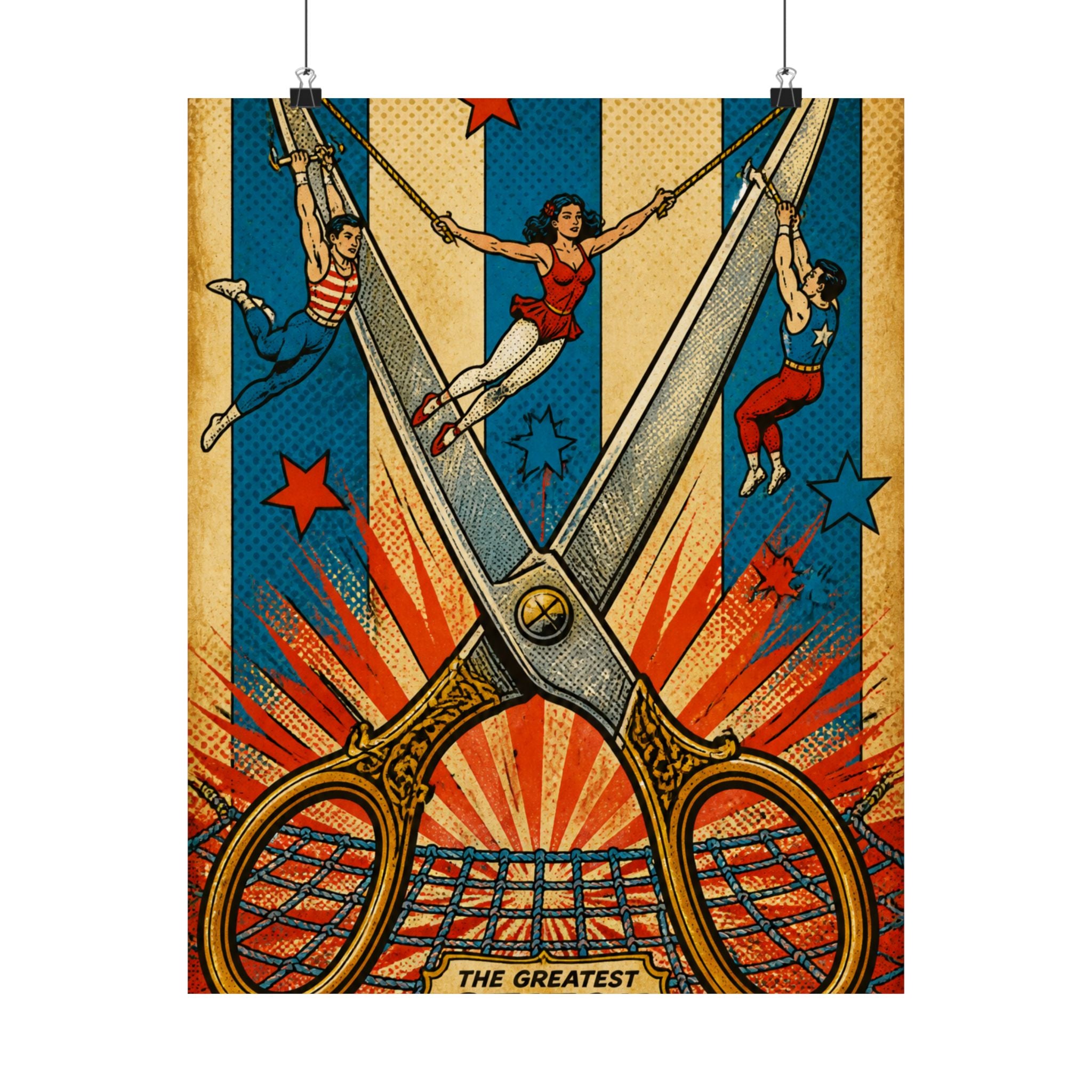 Giant Scissors Trapeze Wall Art Poster 18×24 Pop Art Living Room Decor Maximalist Print