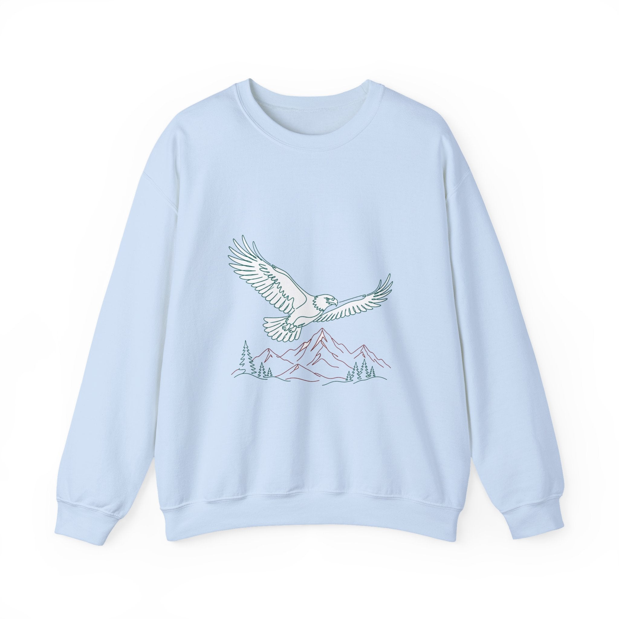Matching Couple Sweatshirt - Eagle & Whale Matching Couple Crewneck Sweatshirt Minimalist Art His Hers Valentine Gift - Design A
