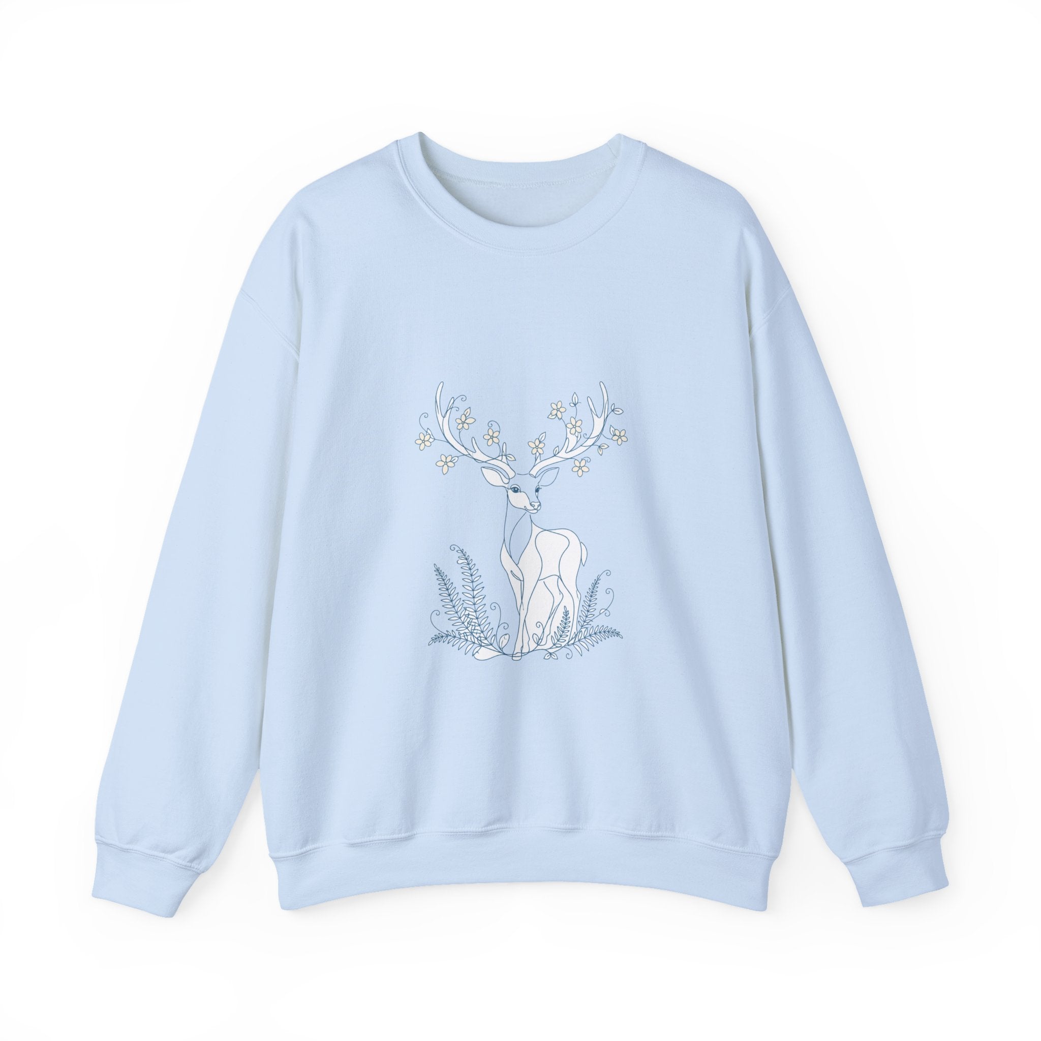 Matching Couple Sweatshirt - Bear & Deer Matching Couple Premium Fleece Sweatshirt Minimalist Art His Hers Christmas Gift - Design B