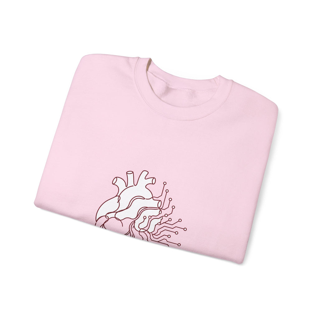 Matching Couple Sweatshirt - Robot & Heart Matching Couple Comfort Colors Crew Minimalist Art His Hers Christmas Gift - Design B