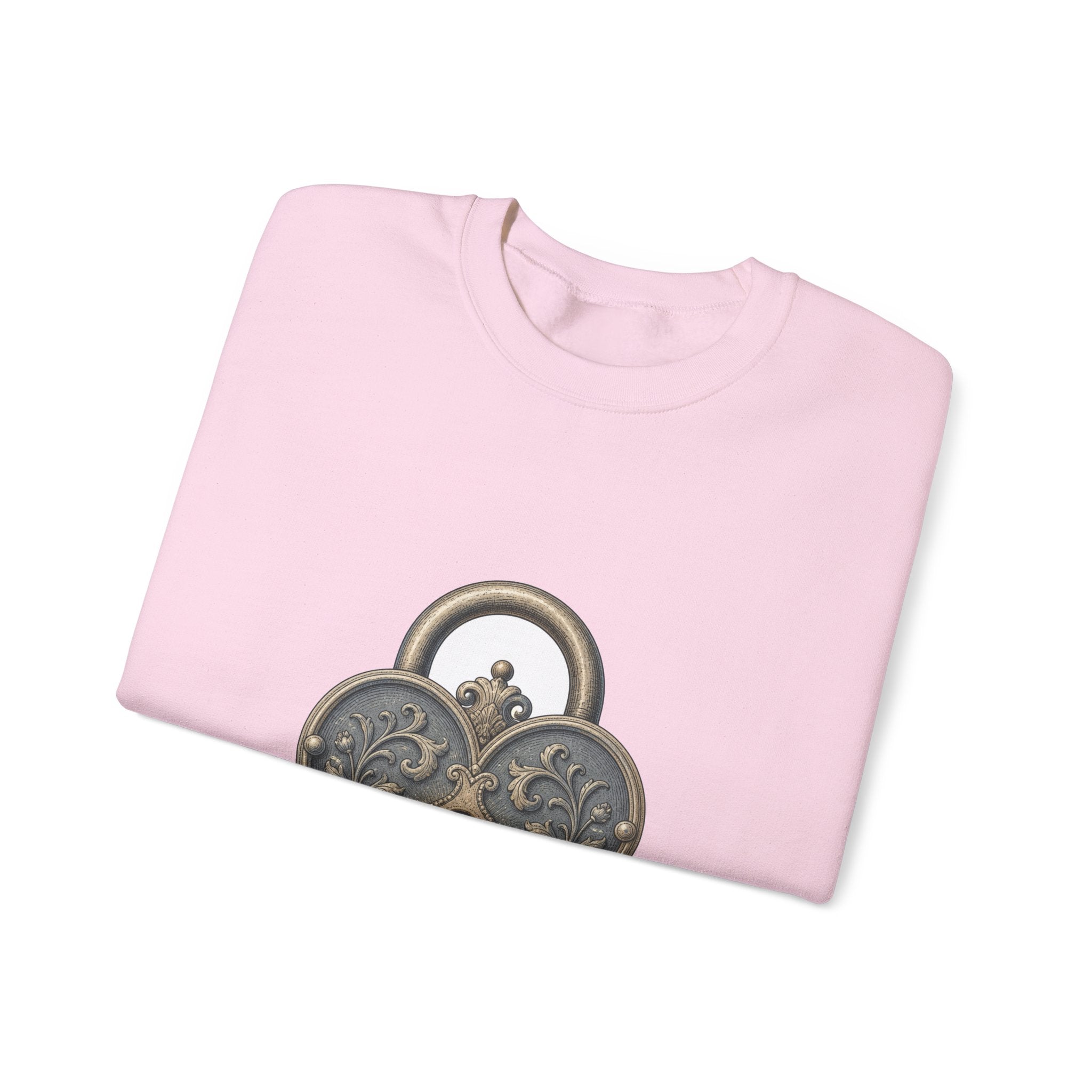 Matching Couple Sweatshirt - Key & Lock Matching Couple Premium Fleece Sweatshirt Vintage Art His Hers Honeymoon Gift - Design B