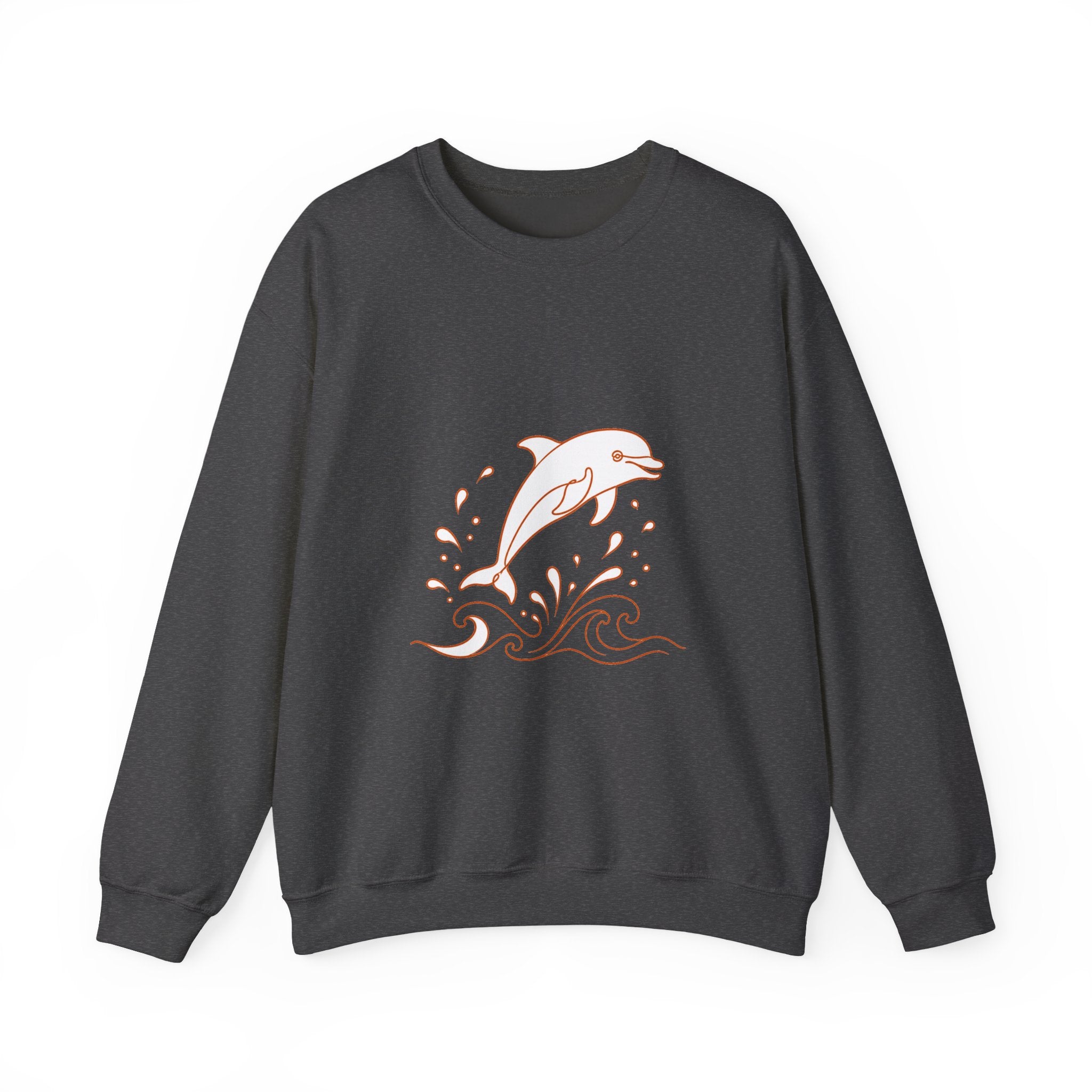 Matching Couple Sweatshirt - Shark & Dolphin Matching Couple Crewneck Sweatshirt Minimalist Art His Hers Valentine Gift - Design B