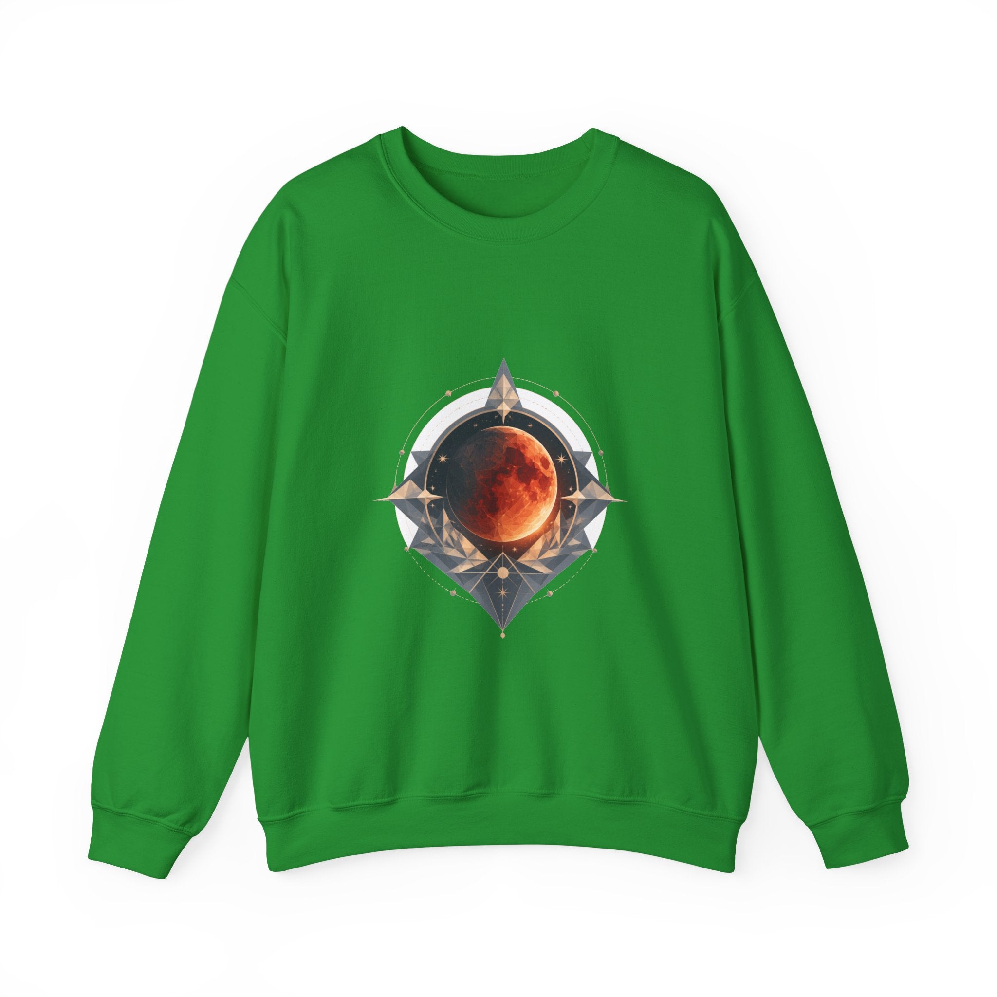 Matching Couple Sweatshirt - Solar & Lunar Eclipse Matching Couple Premium Fleece Sweatshirt Geometric Art His Hers Love Gift - Design B