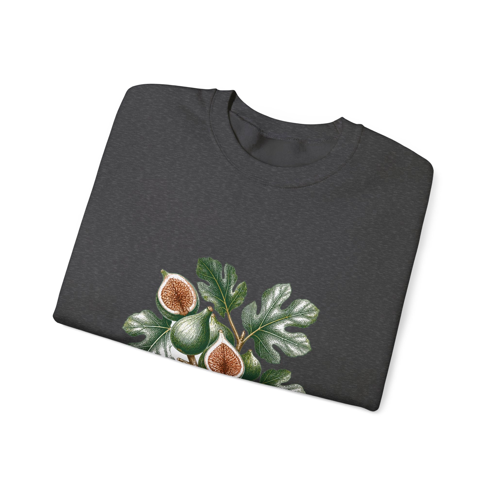 Matching Couple Sweatshirt - Olive Branch & Fig Matching Couple Premium Fleece Sweatshirt Hand-Drawn Art His Hers Anniversary Gift - Design B
