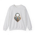 Matching Couple Sweatshirt - Key & Lock Matching Couple Crewneck Sweatshirt Geometric Art His Hers Couple Gift - Design B