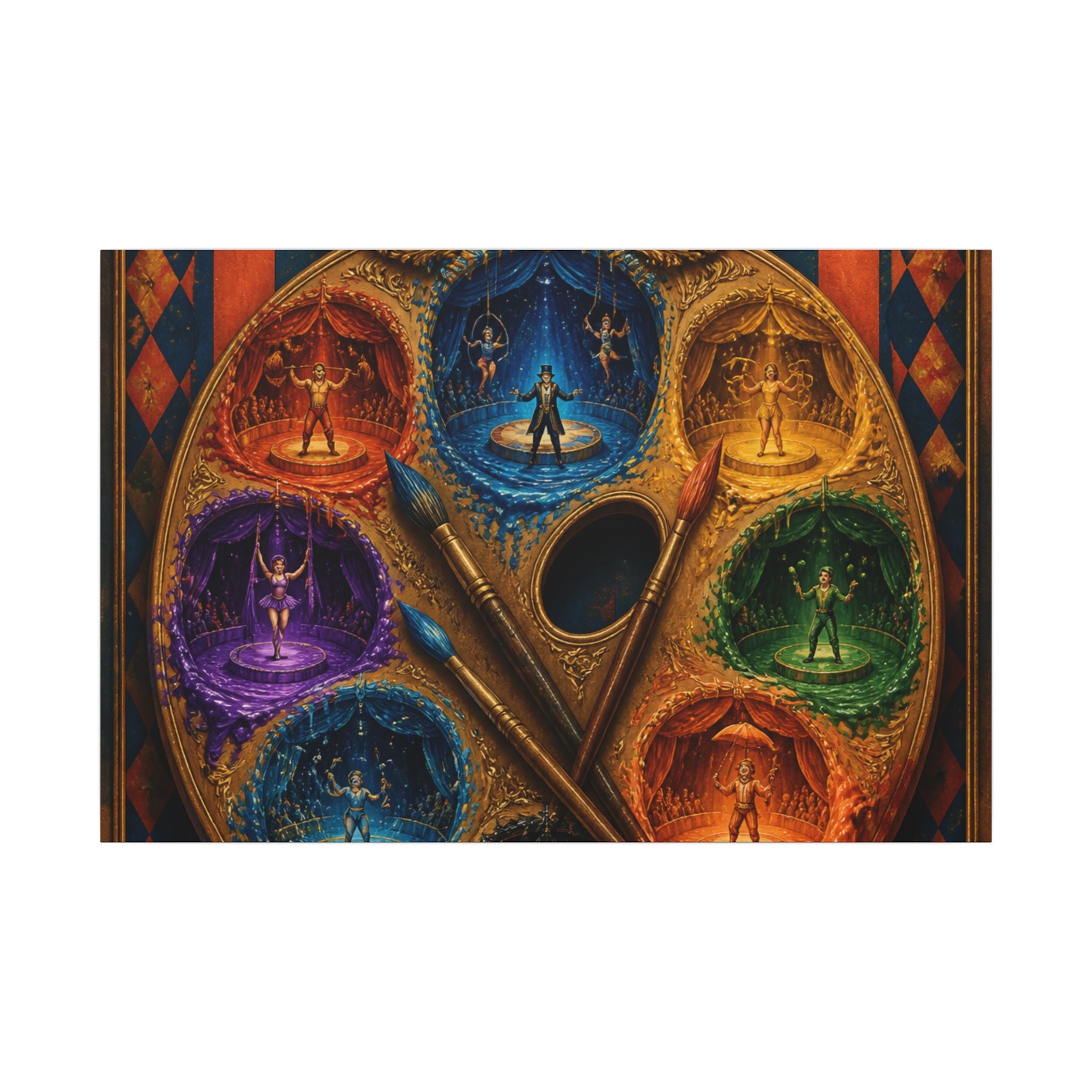 Paint Palette Stage Wall Art Canvas 16×20 Baroque Home Office Decor Maximalist Print