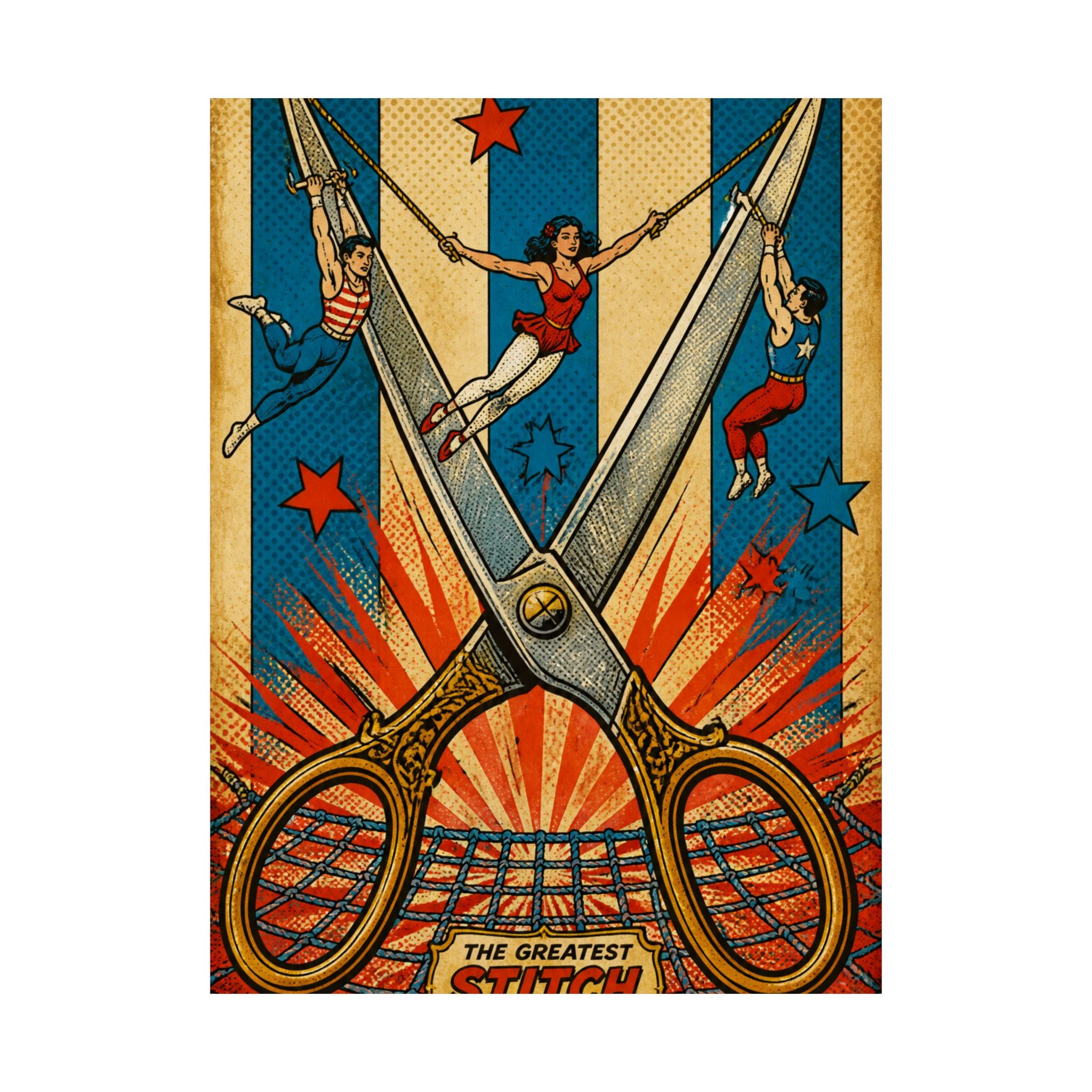 Giant Scissors Trapeze Wall Art Poster 18×24 Pop Art Living Room Decor Maximalist Print