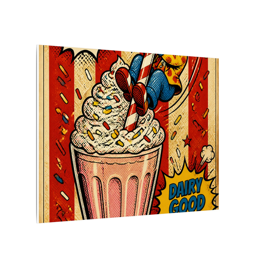 Milkshake Slide Clown Wall Art Canvas 24×36 Pop Art Restaurant Decor Maximalist Print