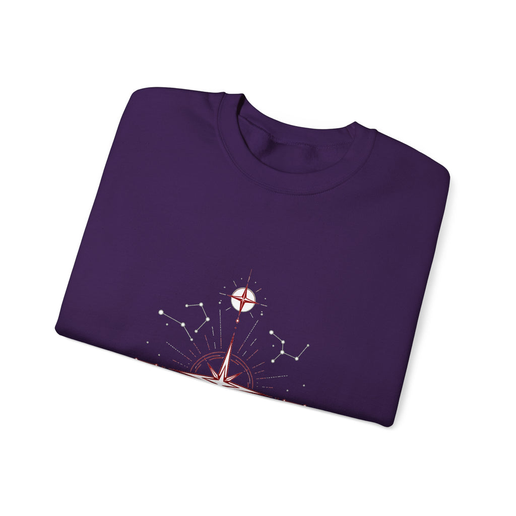 Matching Couple Sweatshirt - Shooting Star & North Star Matching Couple Crewneck Sweatshirt Minimalist Art His Hers Valentine Gift - Design B
