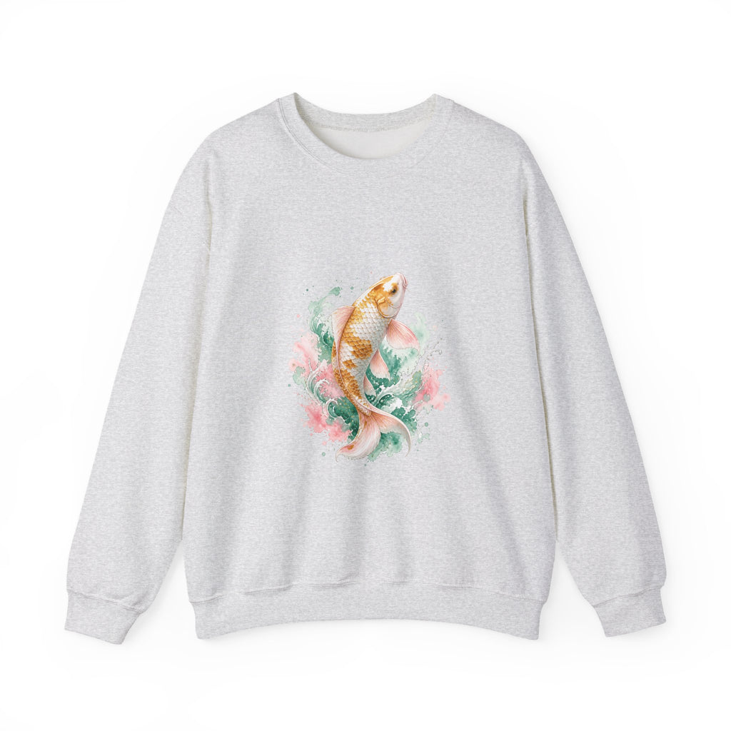 Matching Couple Sweatshirt - Koi Fish Yin Yang Matching Couple Premium Fleece Sweatshirt Watercolor Art His Hers Birthday Gift - Design A