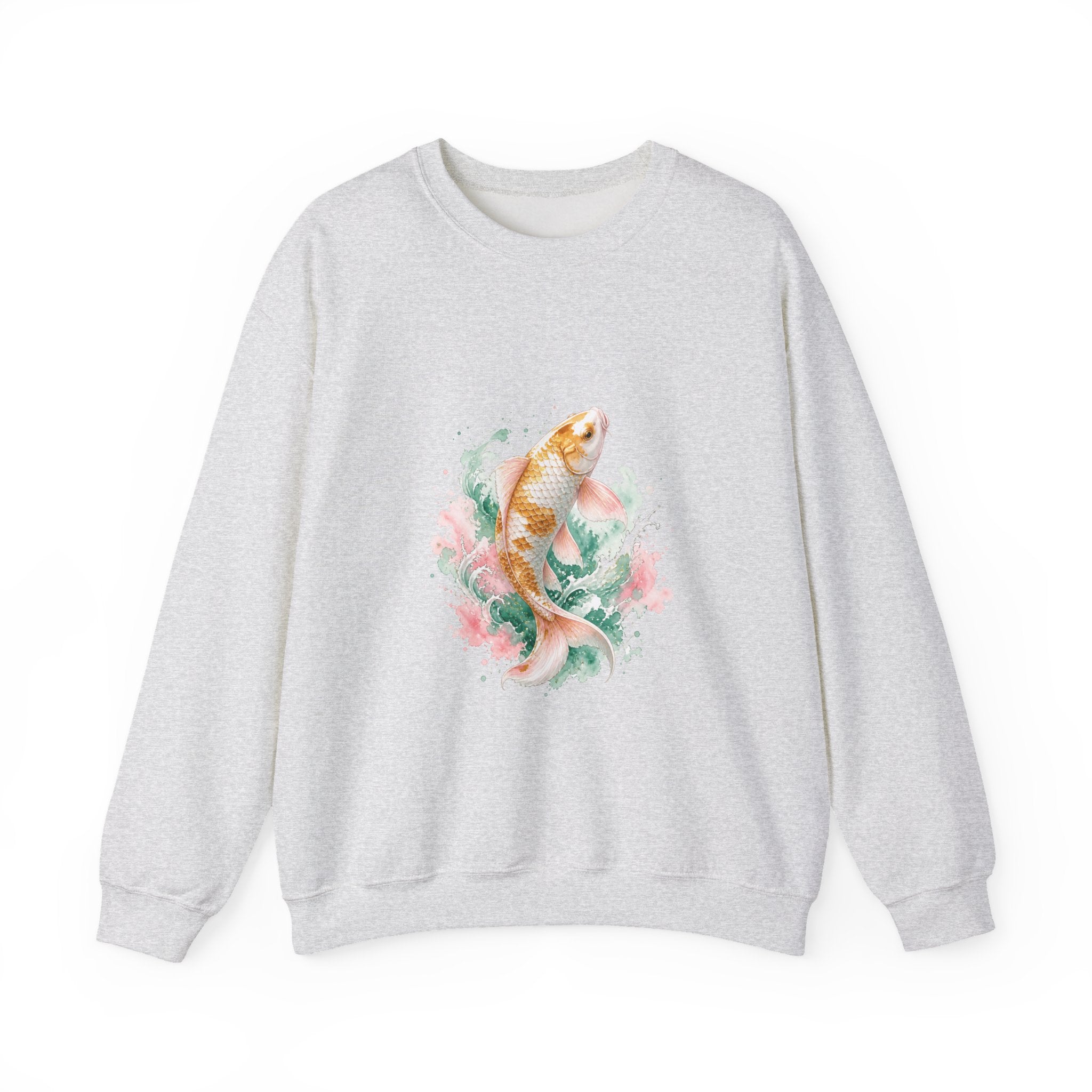 Matching Couple Sweatshirt - Koi Fish Yin Yang Matching Couple Premium Fleece Sweatshirt Watercolor Art His Hers Birthday Gift - Design A