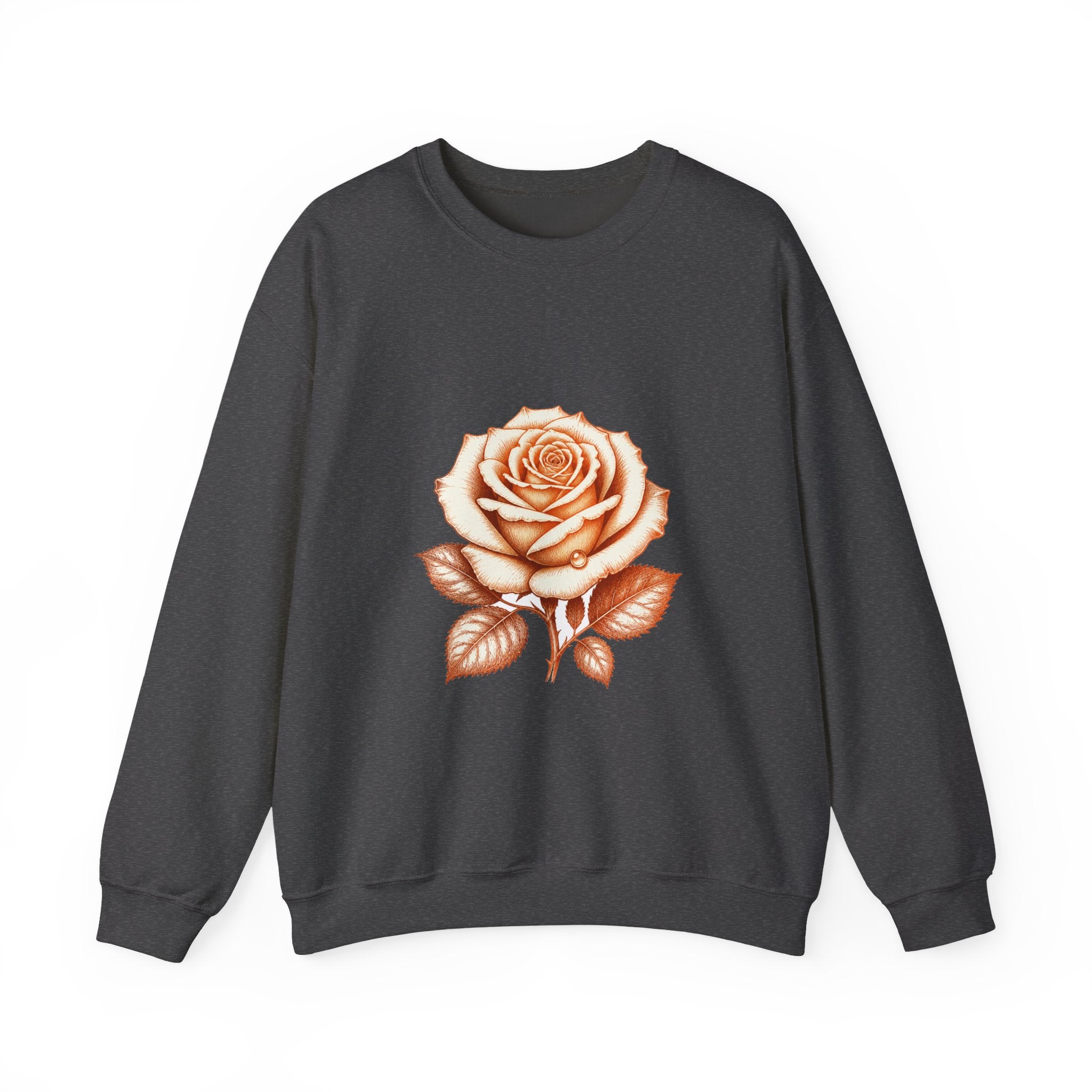 Matching Couple Sweatshirt - Rose & Thorn Matching Couple Premium Fleece Sweatshirt Hand-Drawn Art His Hers Anniversary Gift - Design A