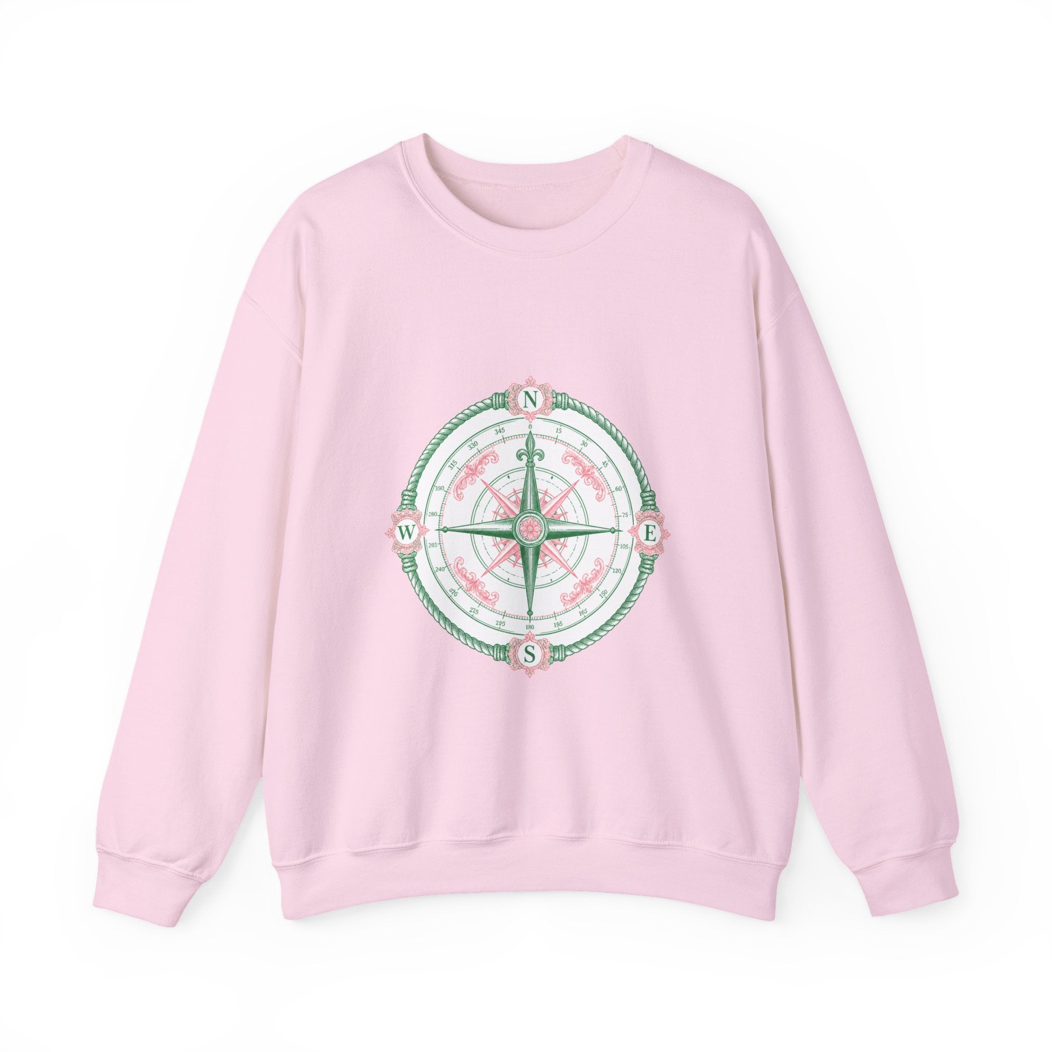 Matching Couple Sweatshirt - Compass North & South Matching Couple Premium Fleece Sweatshirt Vintage Art His Hers Honeymoon Gift - Design A