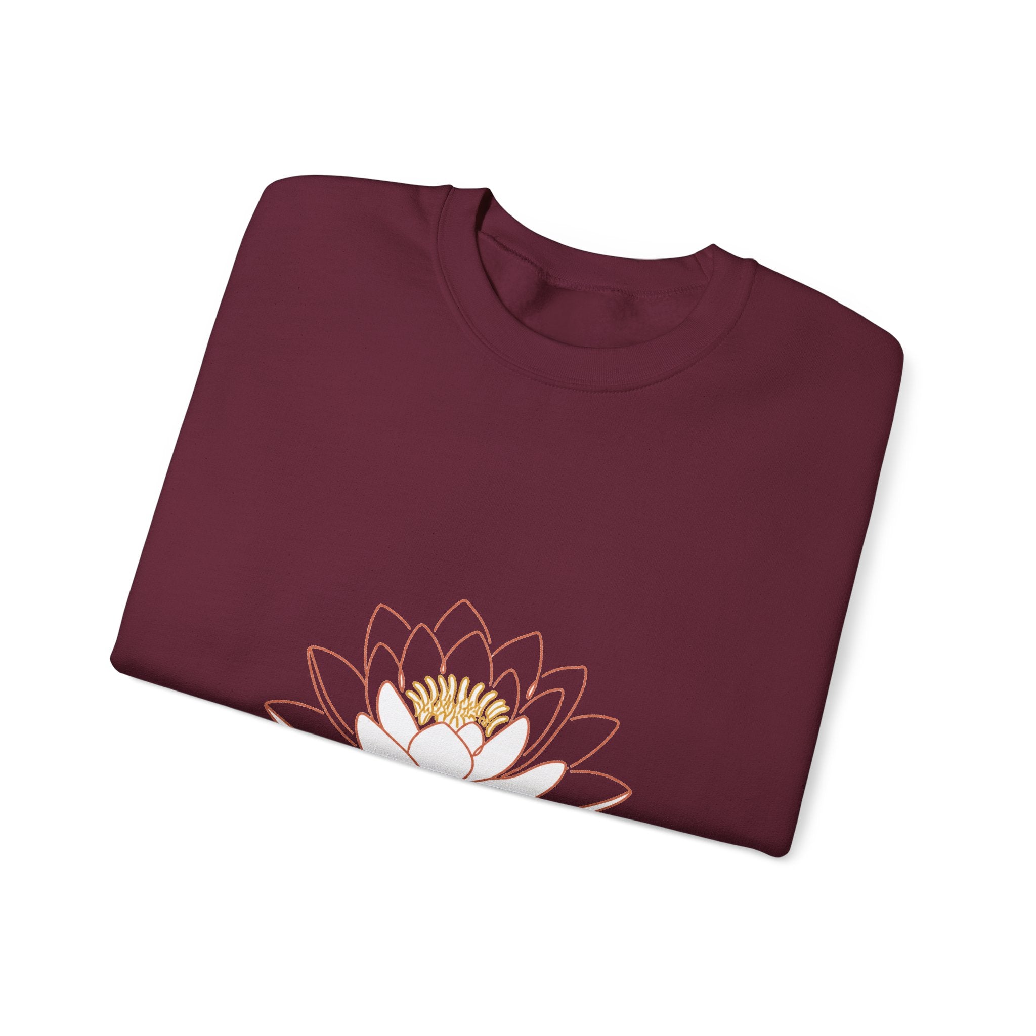 Matching Couple Sweatshirt - Open & Closed Lotus Matching Couple Comfort Colors Crew Minimalist Art His Hers Christmas Gift - Design A