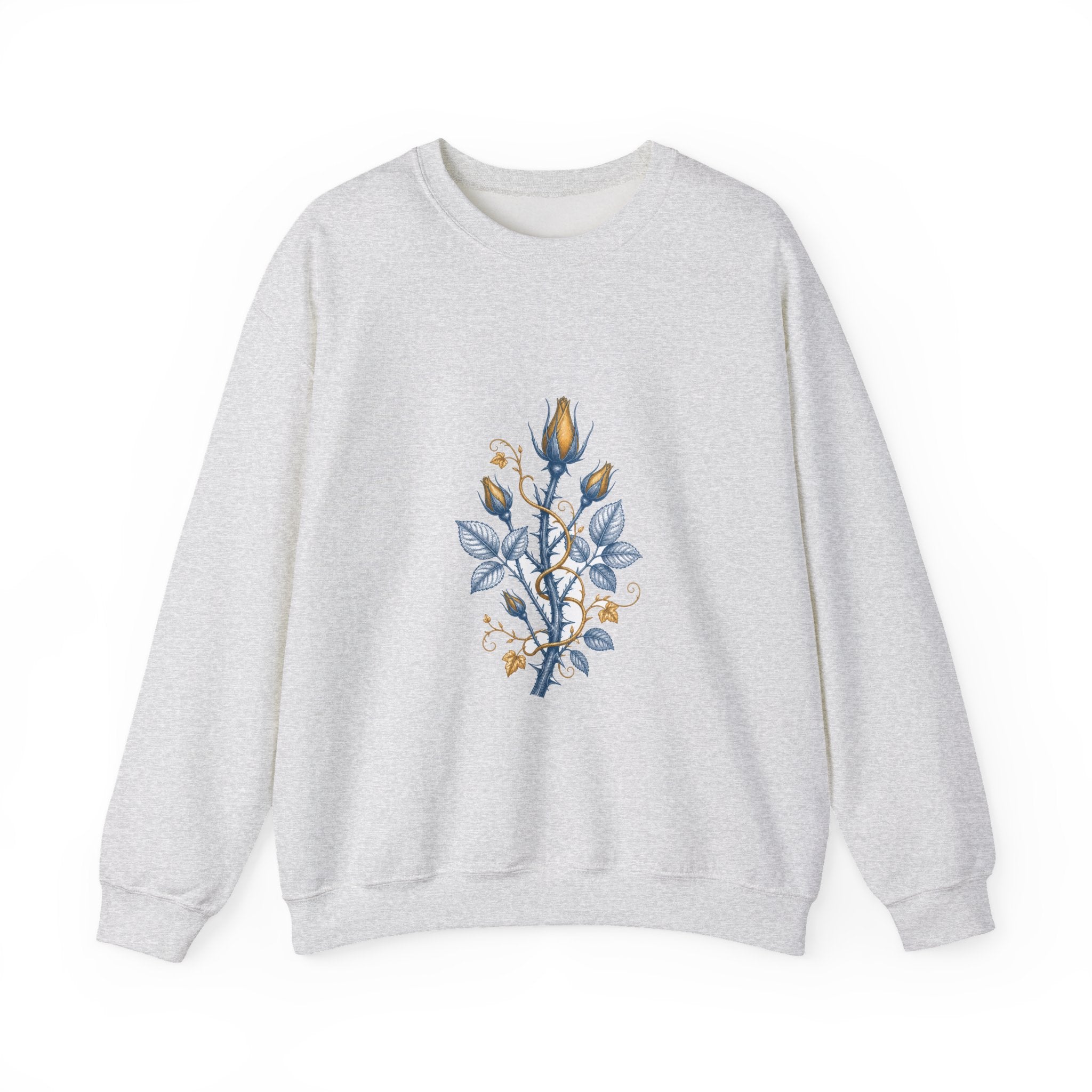 Matching Couple Sweatshirt - Rose & Thorn Matching Couple Premium Fleece Sweatshirt Vintage Art His Hers Honeymoon Gift - Design B
