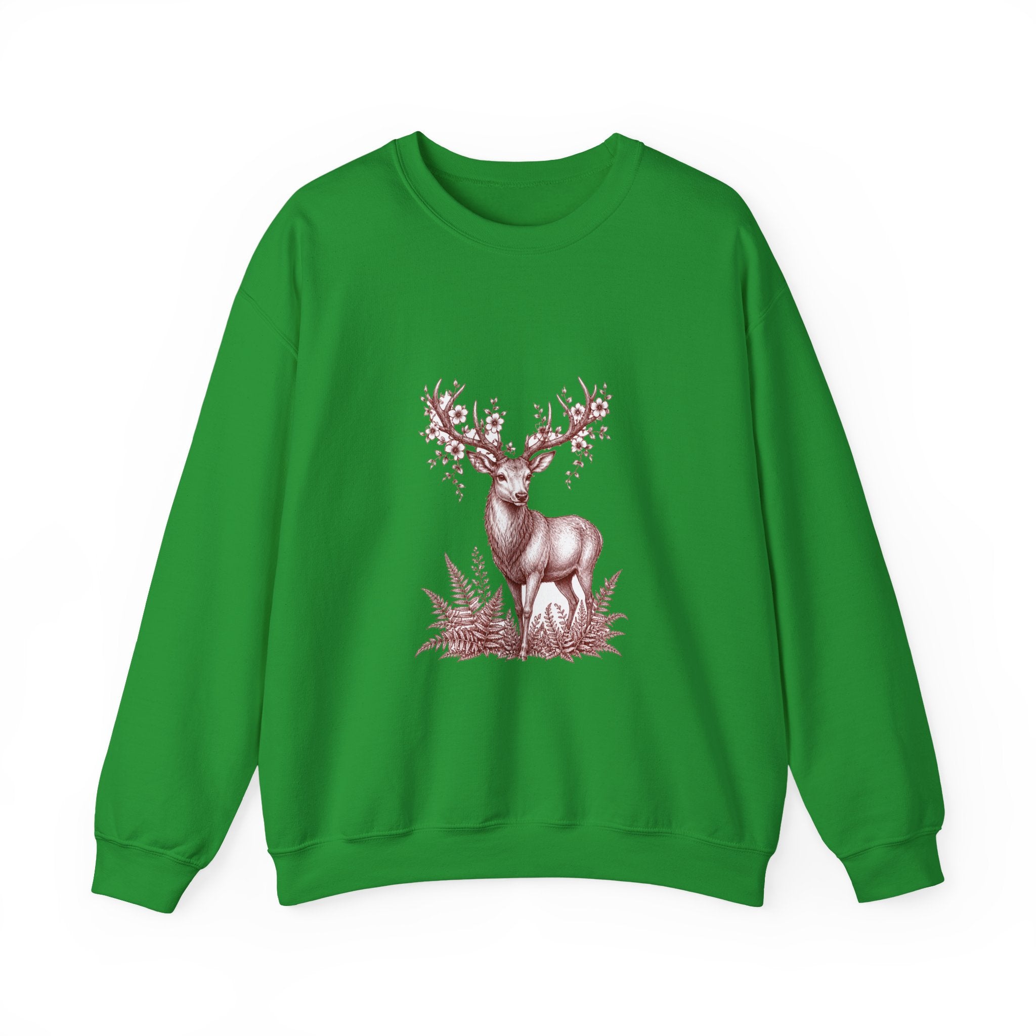 Matching Couple Sweatshirt - Bear & Deer Matching Couple Comfort Colors Crew Hand-Drawn Art His Hers Anniversary Gift - Design B