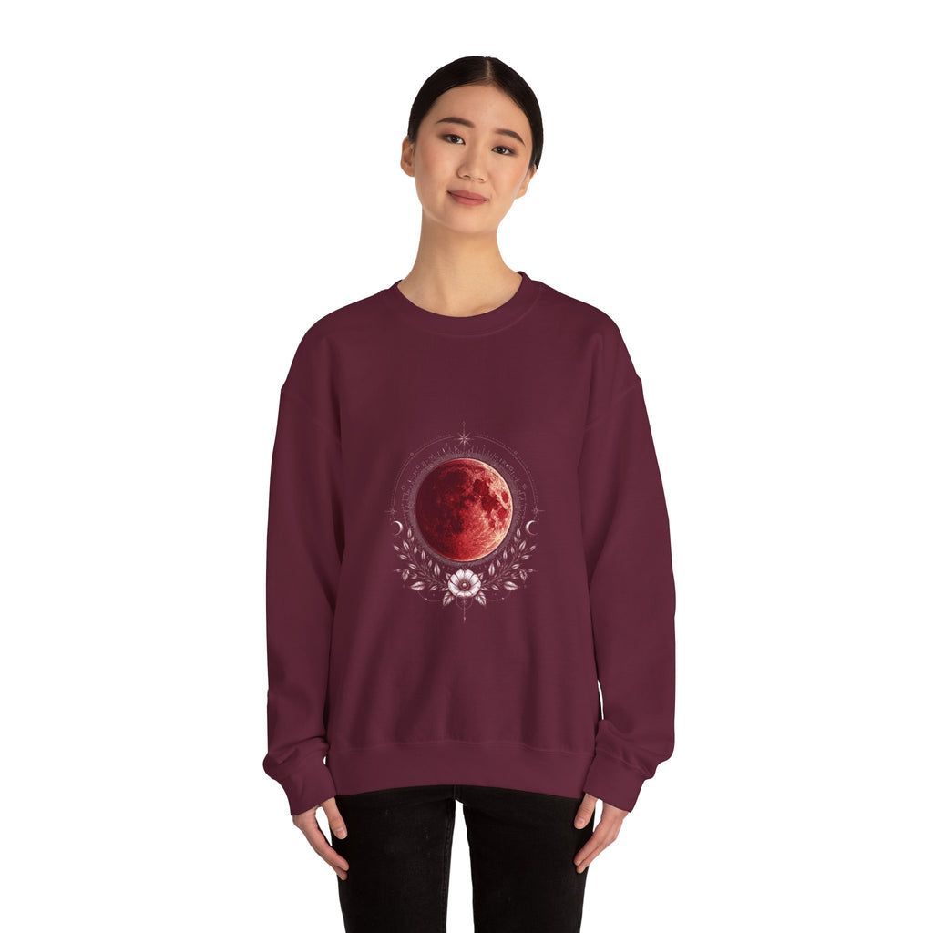 Matching Couple Sweatshirt - Solar & Lunar Eclipse Matching Couple Premium Fleece Sweatshirt Vintage Art His Hers Honeymoon Gift - Design B