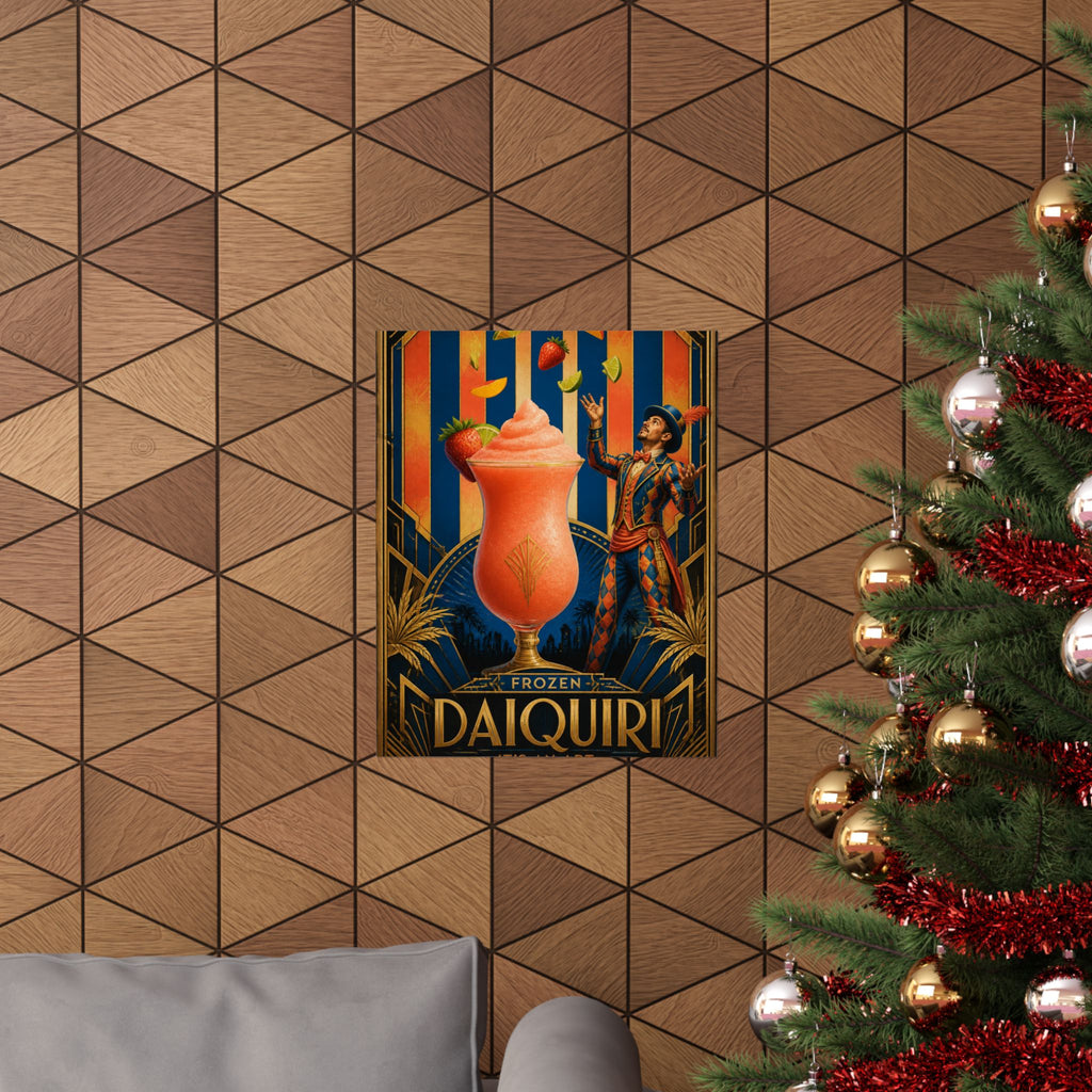 Daiquiri Fruit Juggler Wall Art Poster 18×24 Art Deco Entryway Decor Maximalist Print