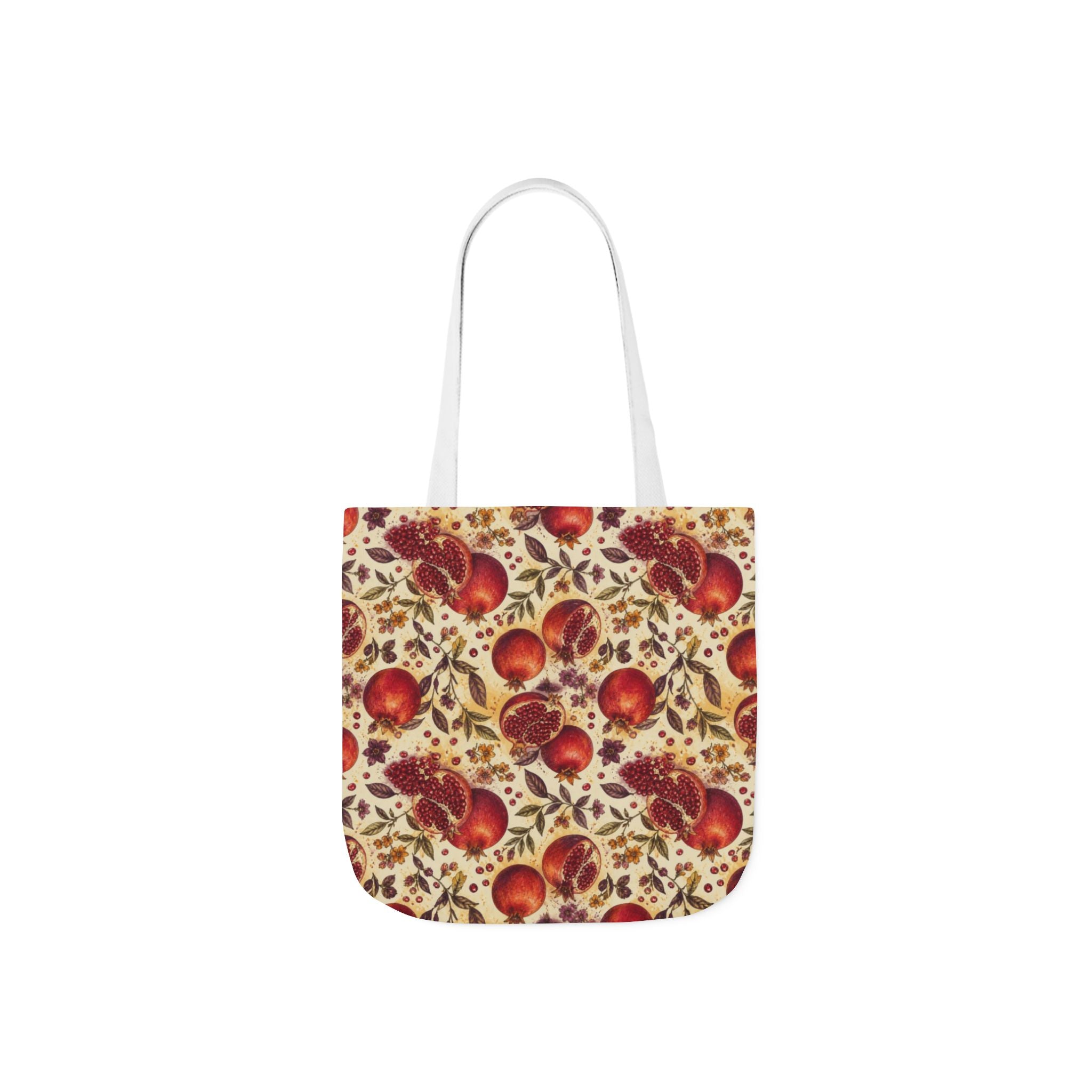 Split Pomegranates Canvas Tote Bag Mediterranean Kitchen Watercolor Design Italian Cottagecore Gift