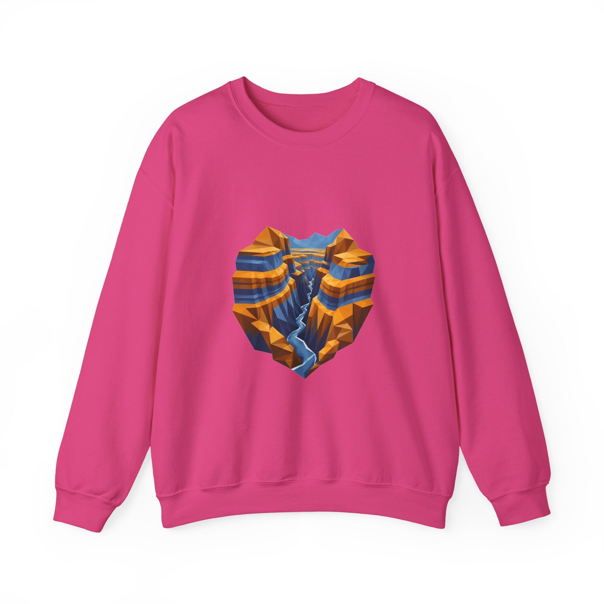 Matching Couple Sweatshirt - Lavender Fields & Canyon Matching Couple Premium Fleece Sweatshirt Geometric Art His Hers Love Gift - Design B