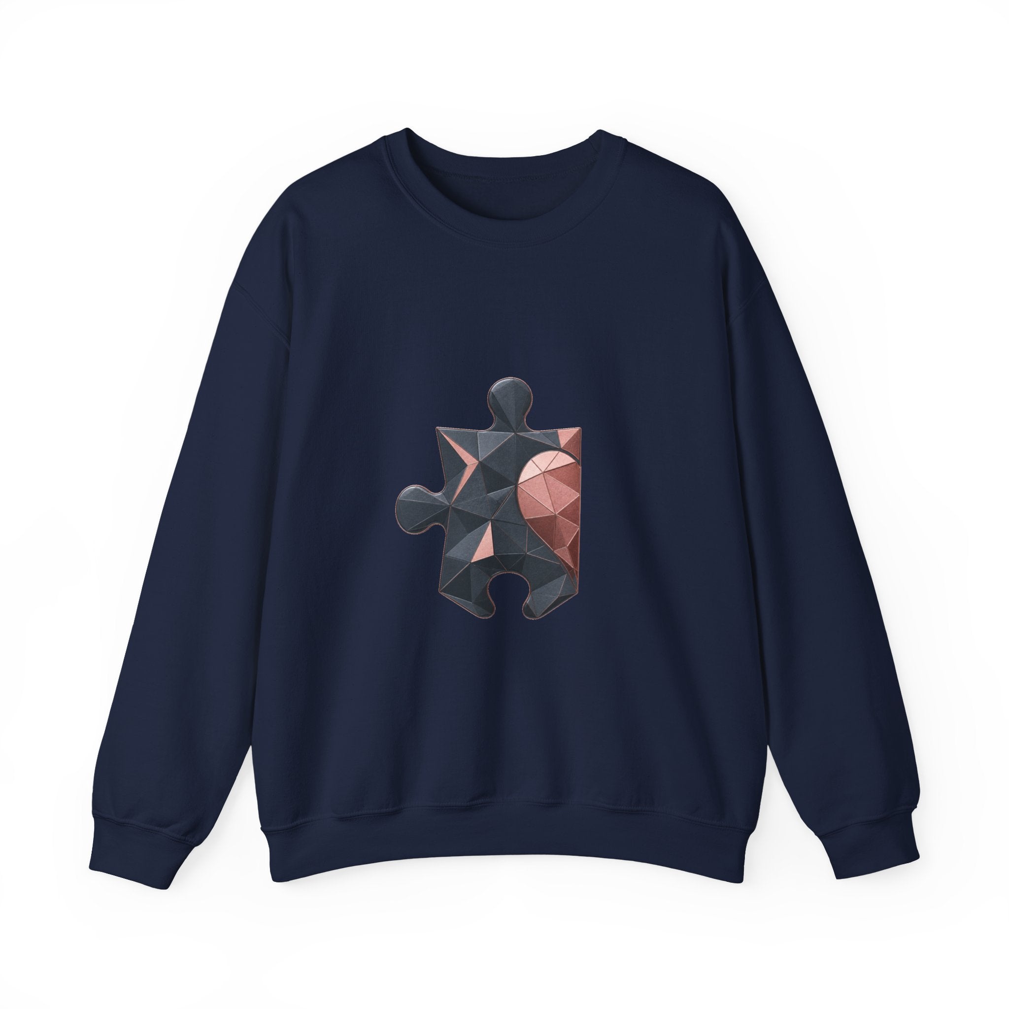 Matching Couple Sweatshirt - Puzzle Pieces Matching Couple Comfort Colors Crew Geometric Art His Hers Love Gift - Design A